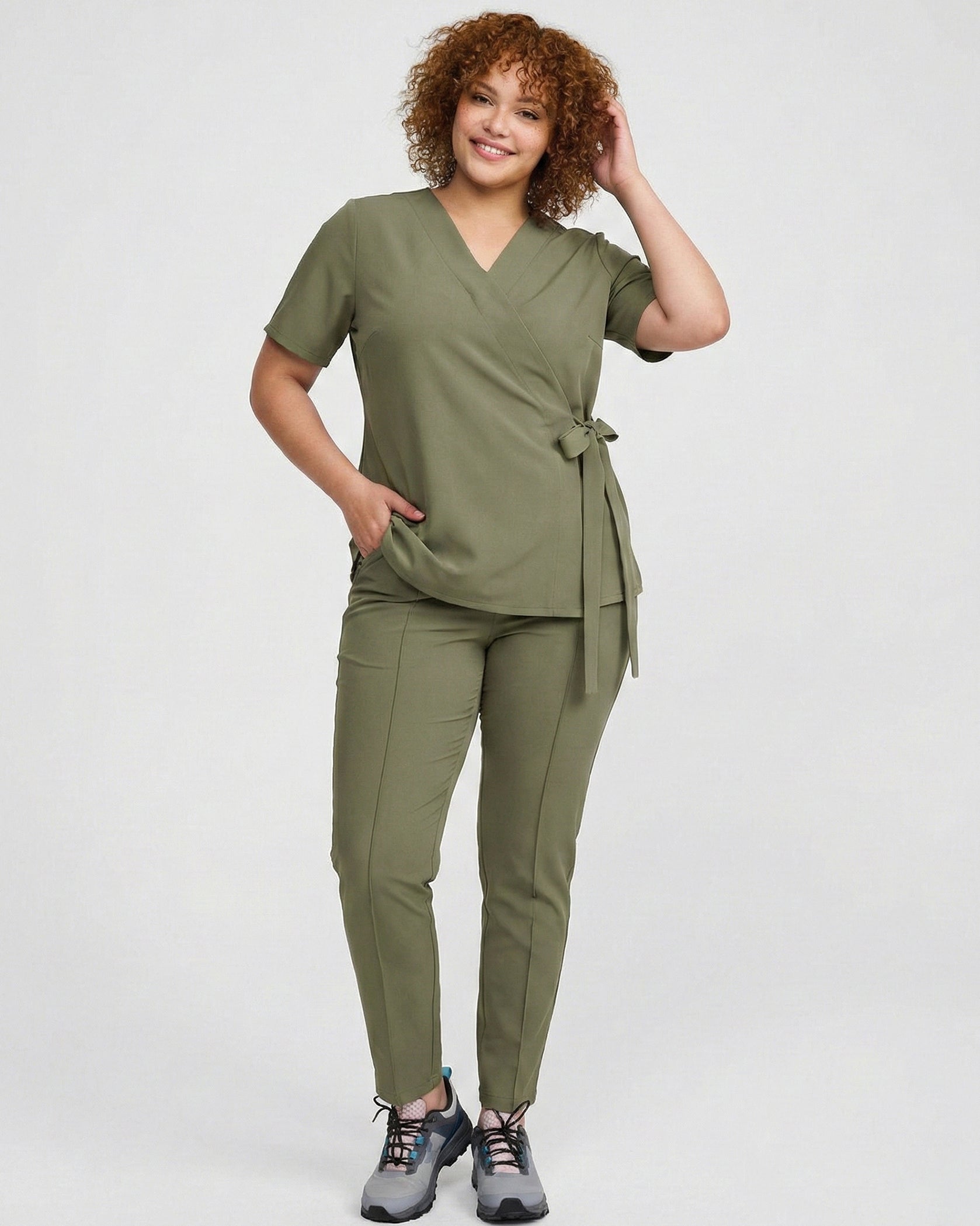 ANAIS Olive Scrub Top - Image 5
