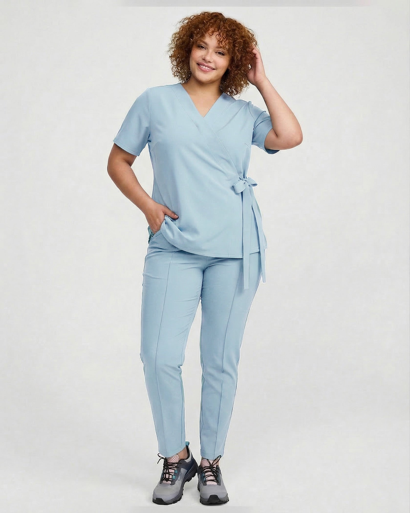 ANAIS Blue Scrub Top - Image 5