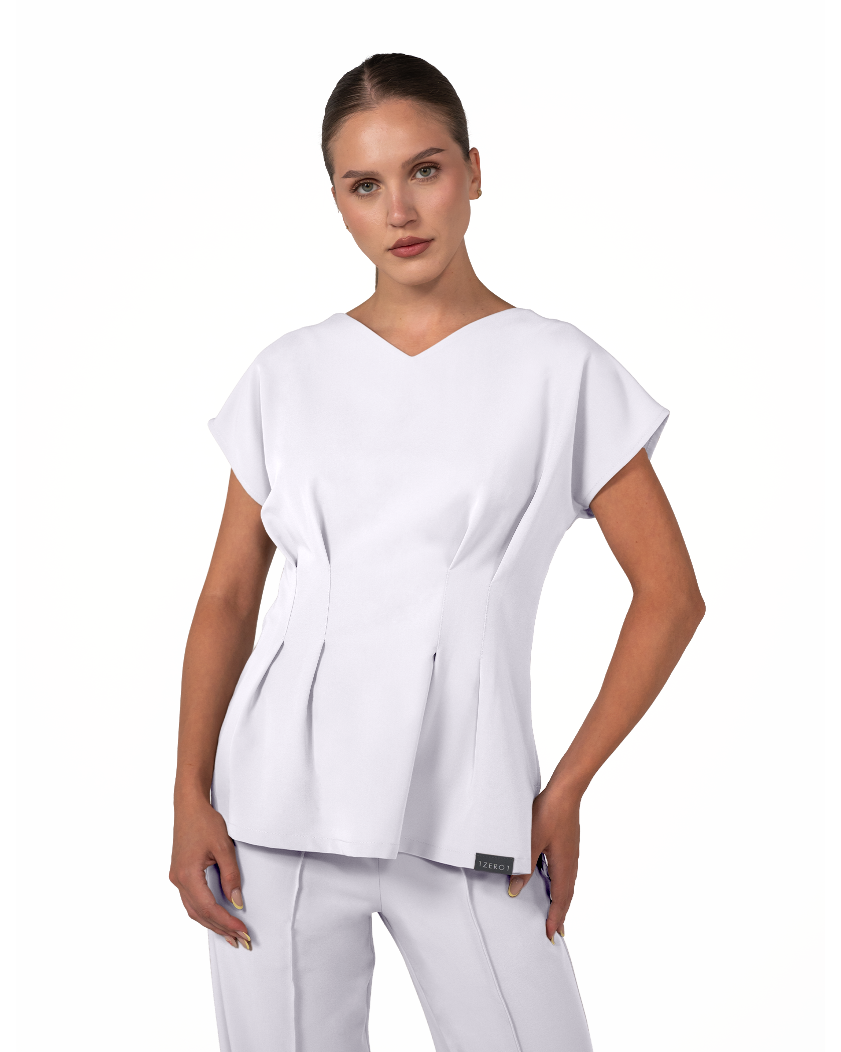 ANORA bluza medicala alb - Imagine 3