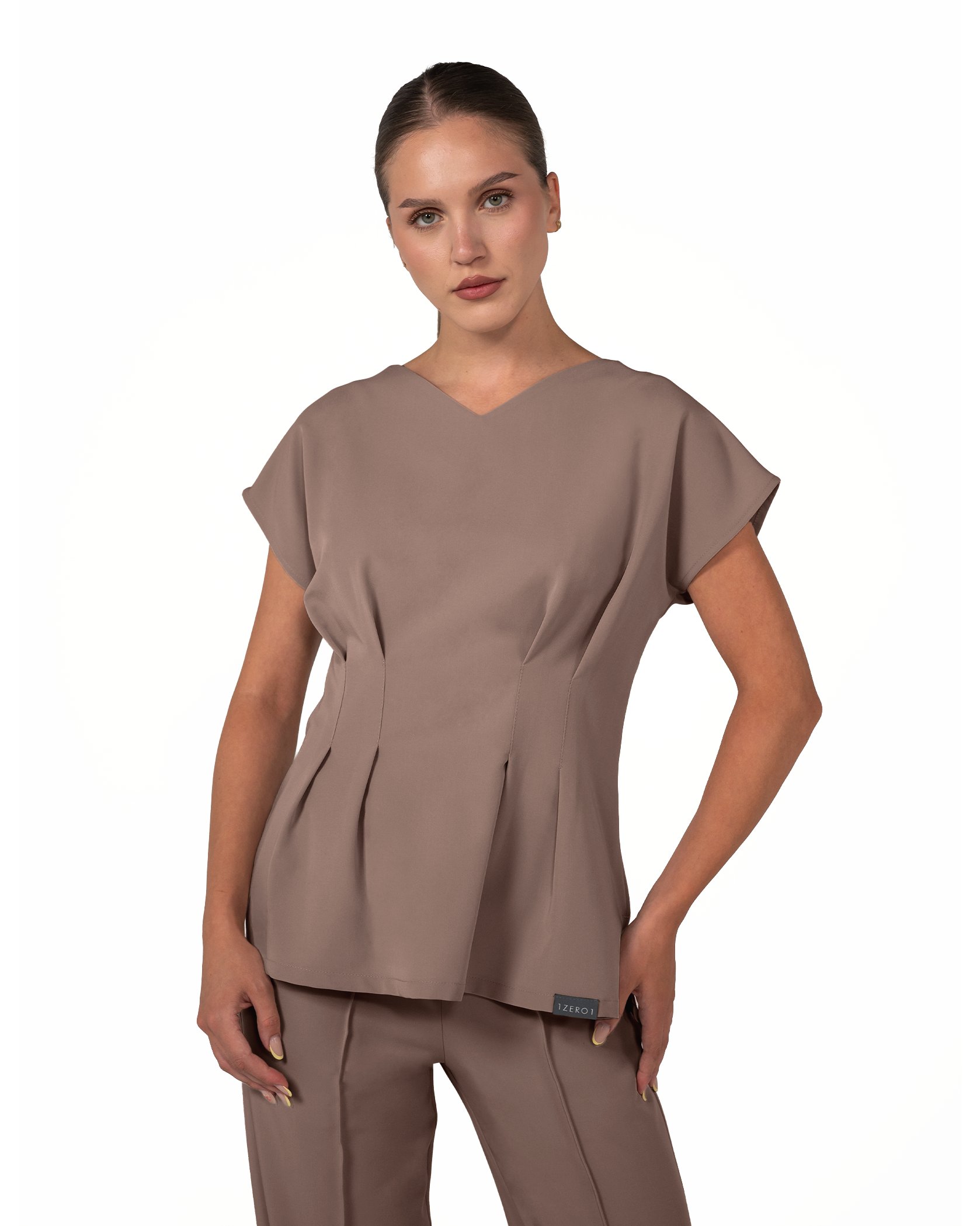 ANORA bluza medicala cappuccino - Imagine 3