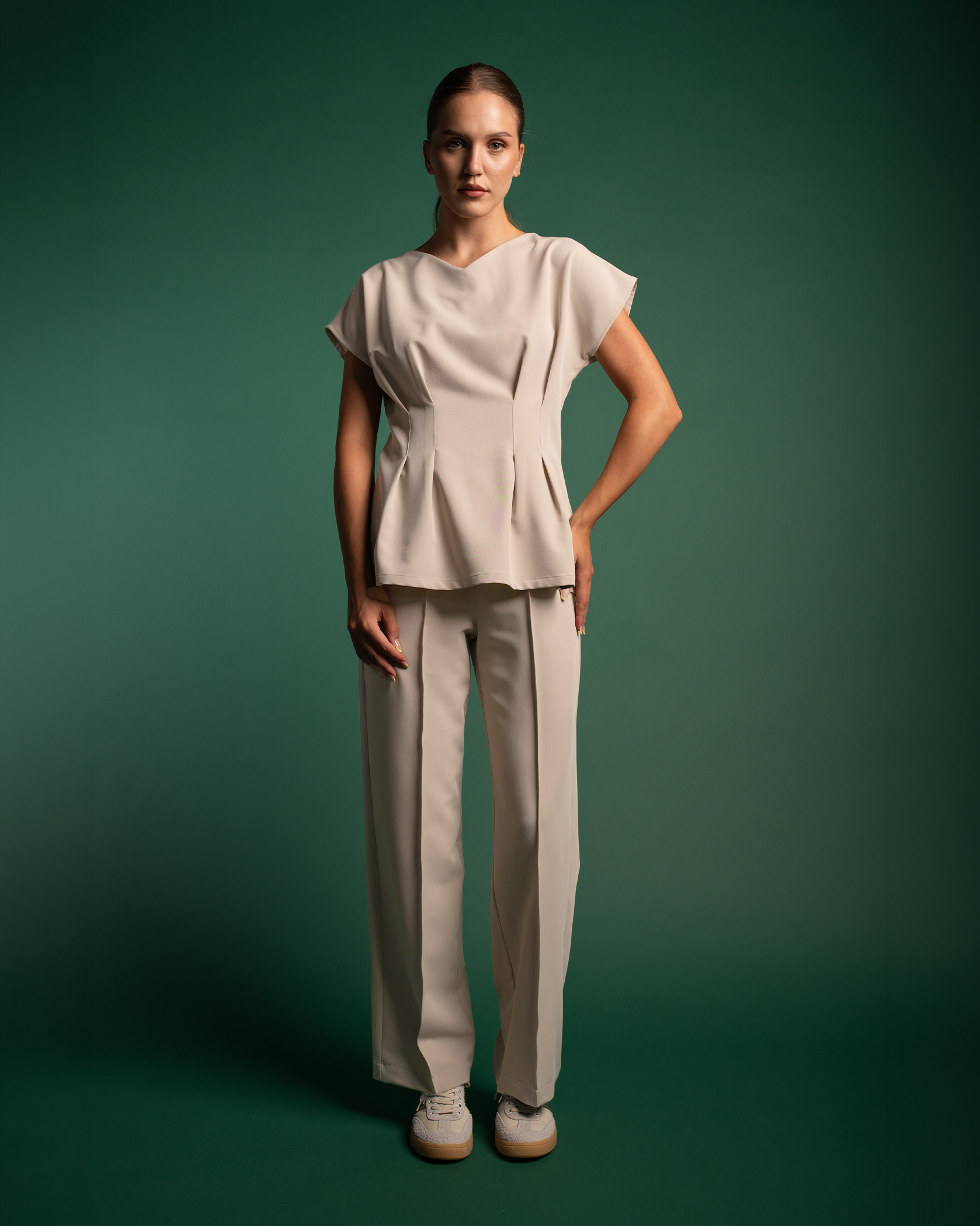 ANORA bluza medicala latte - Detalii close up