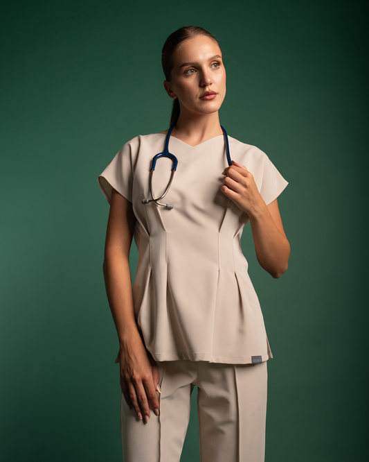 ANORA bluza medicala latte