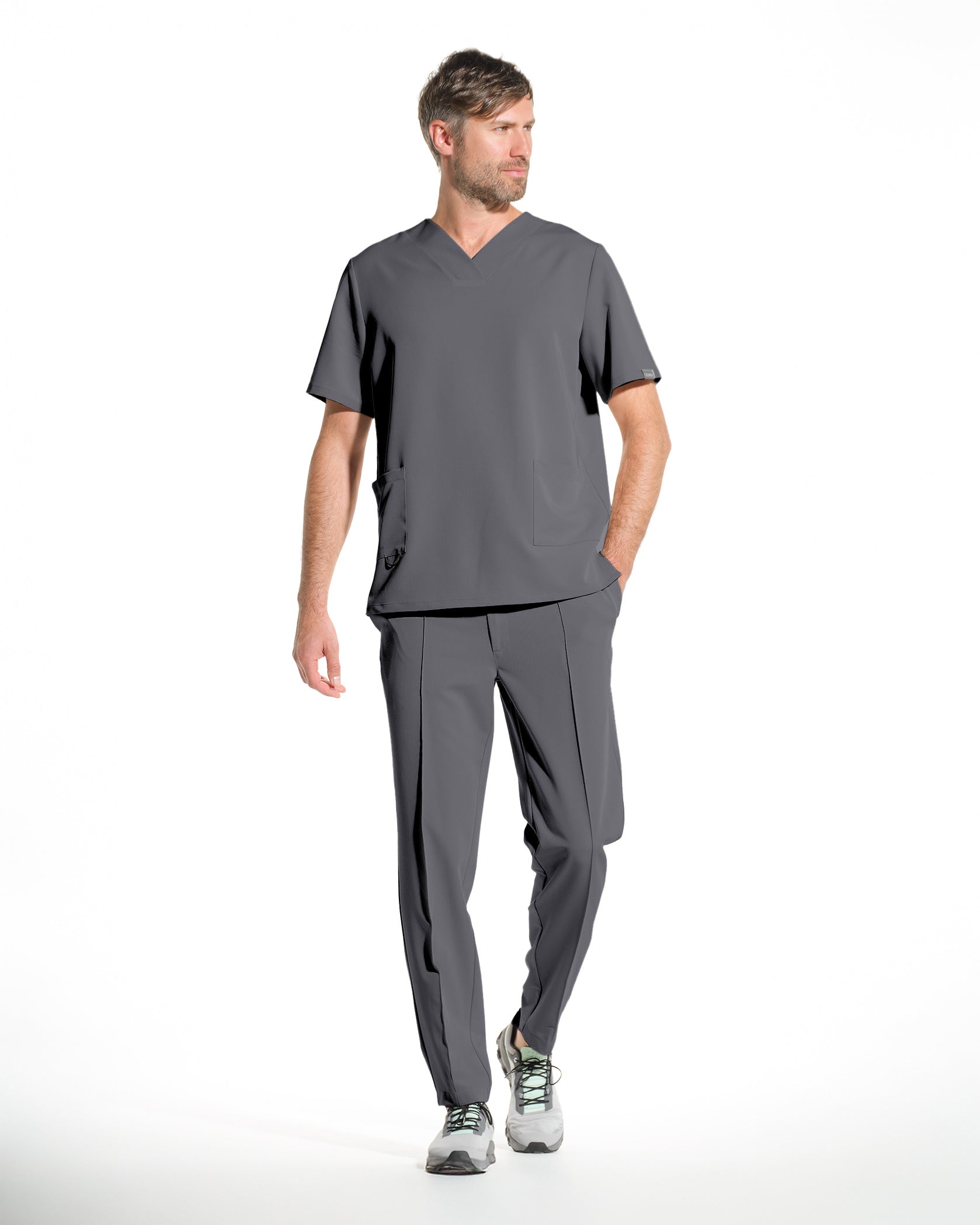 Bluza medicala barbati RAND grafit - Close up details