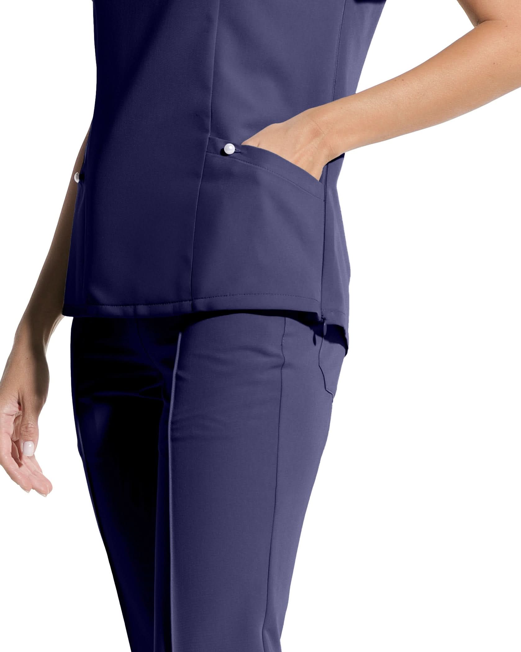 Bluza medicala PETALI navy - Detalii close up