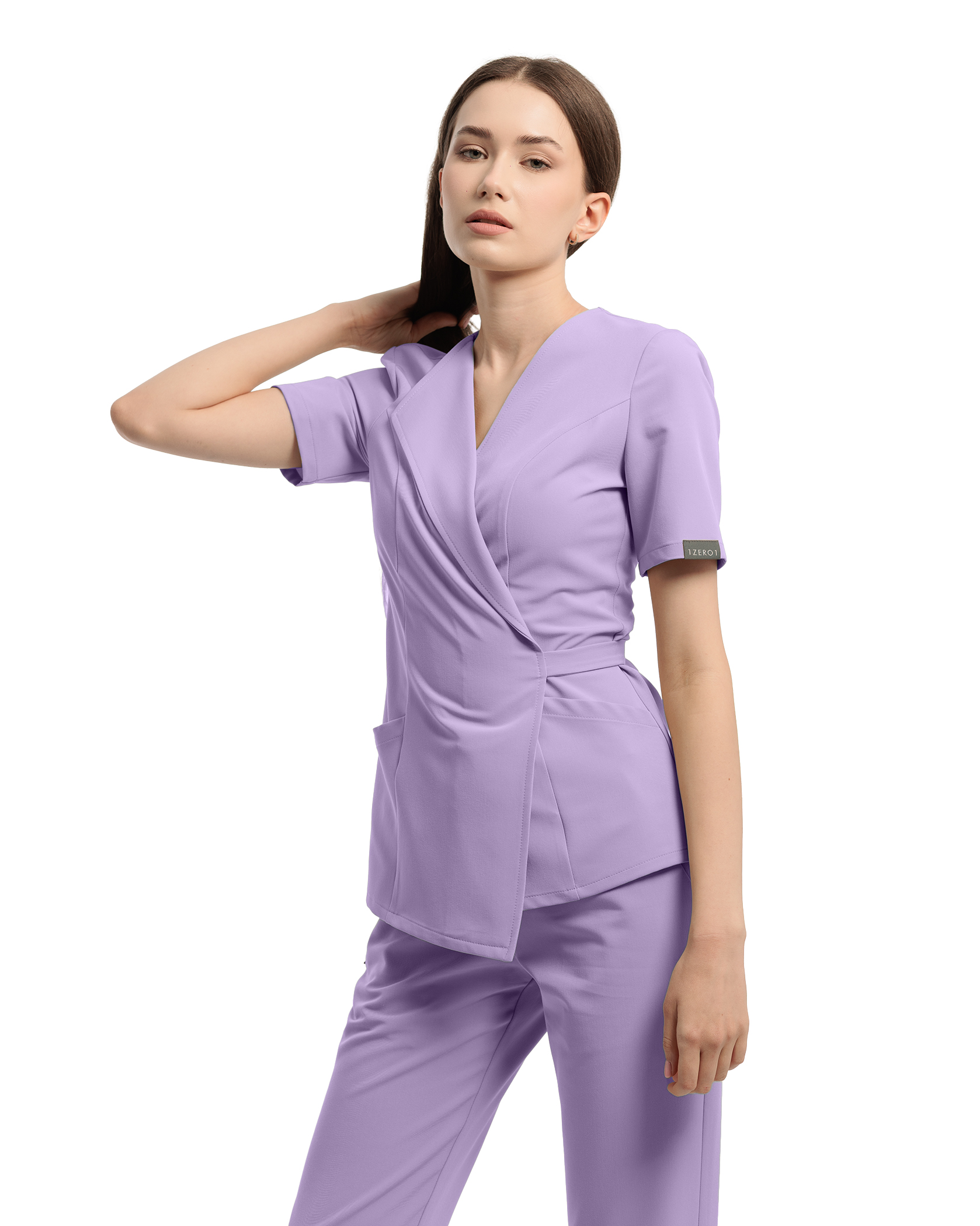 SIENA bluza medicala lila - Detalii close up