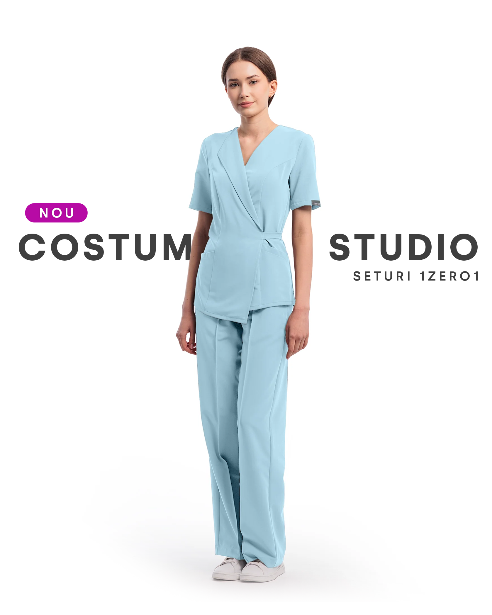 Costum medical STUDIO Blue - Vedere frontala