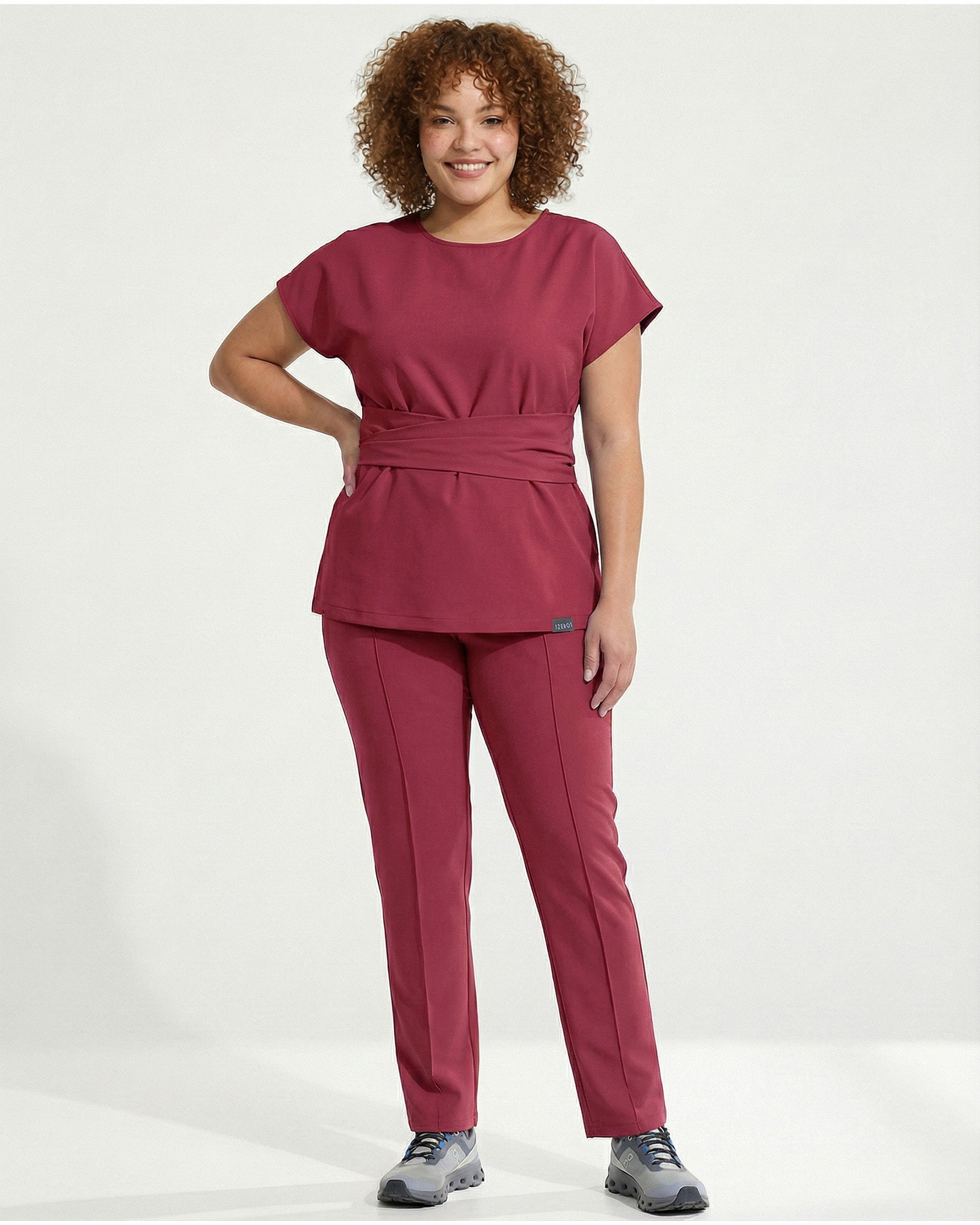 Bluza medicala CELESTE bordo - Imagine 5