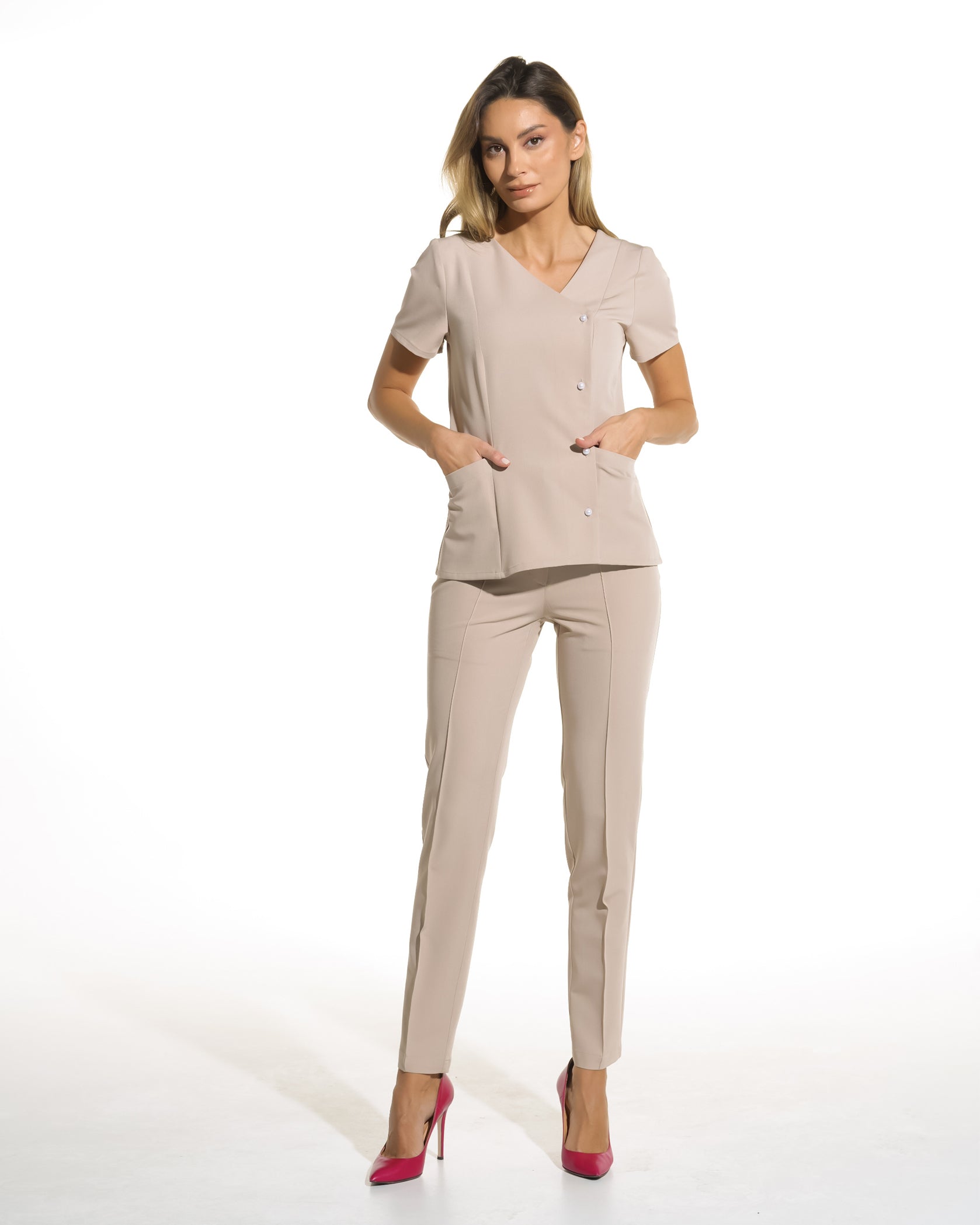 NOVUM pantaloni medicali latte - Vedere frontala