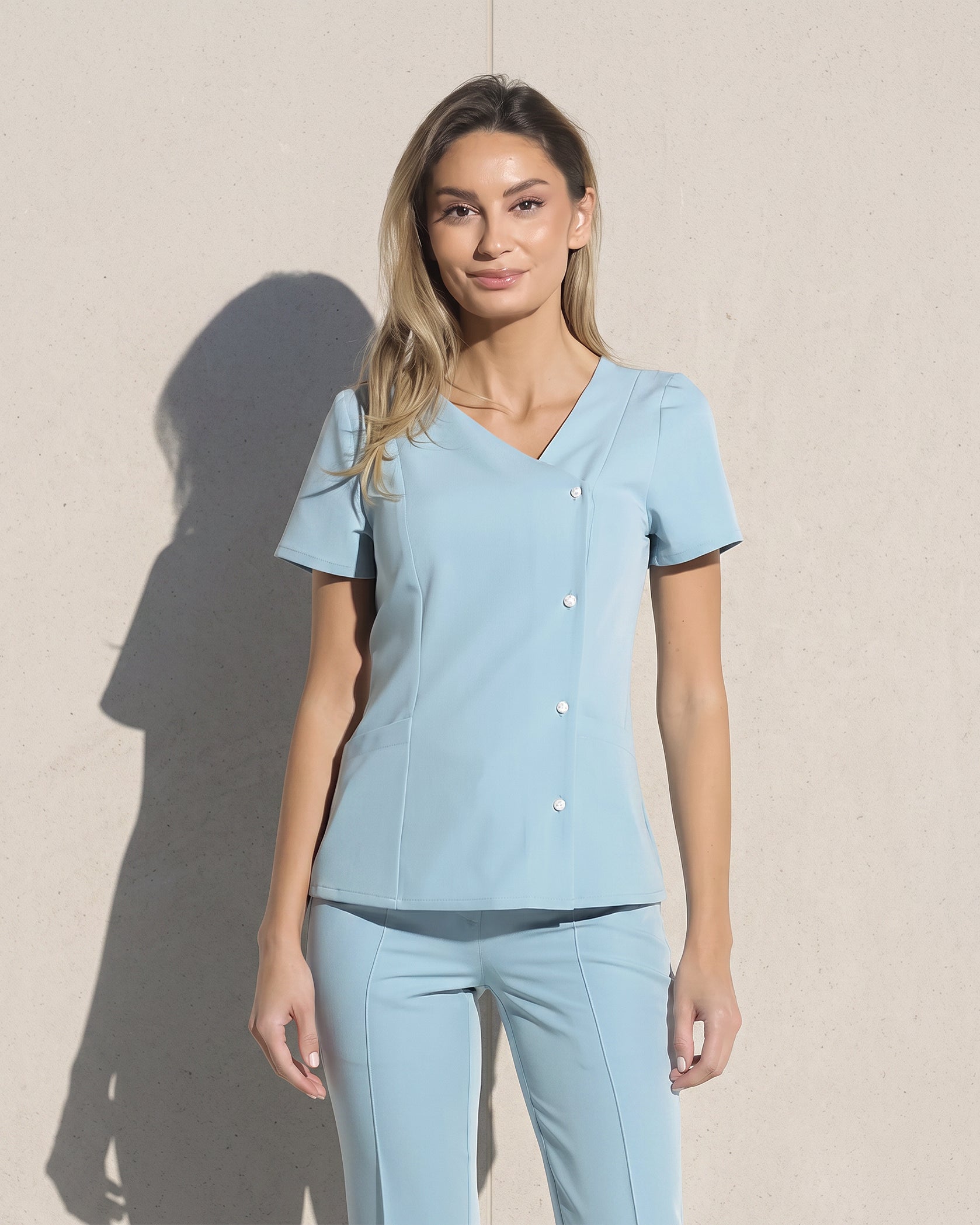 PERLA bluza medicala blue - Vedere frontala