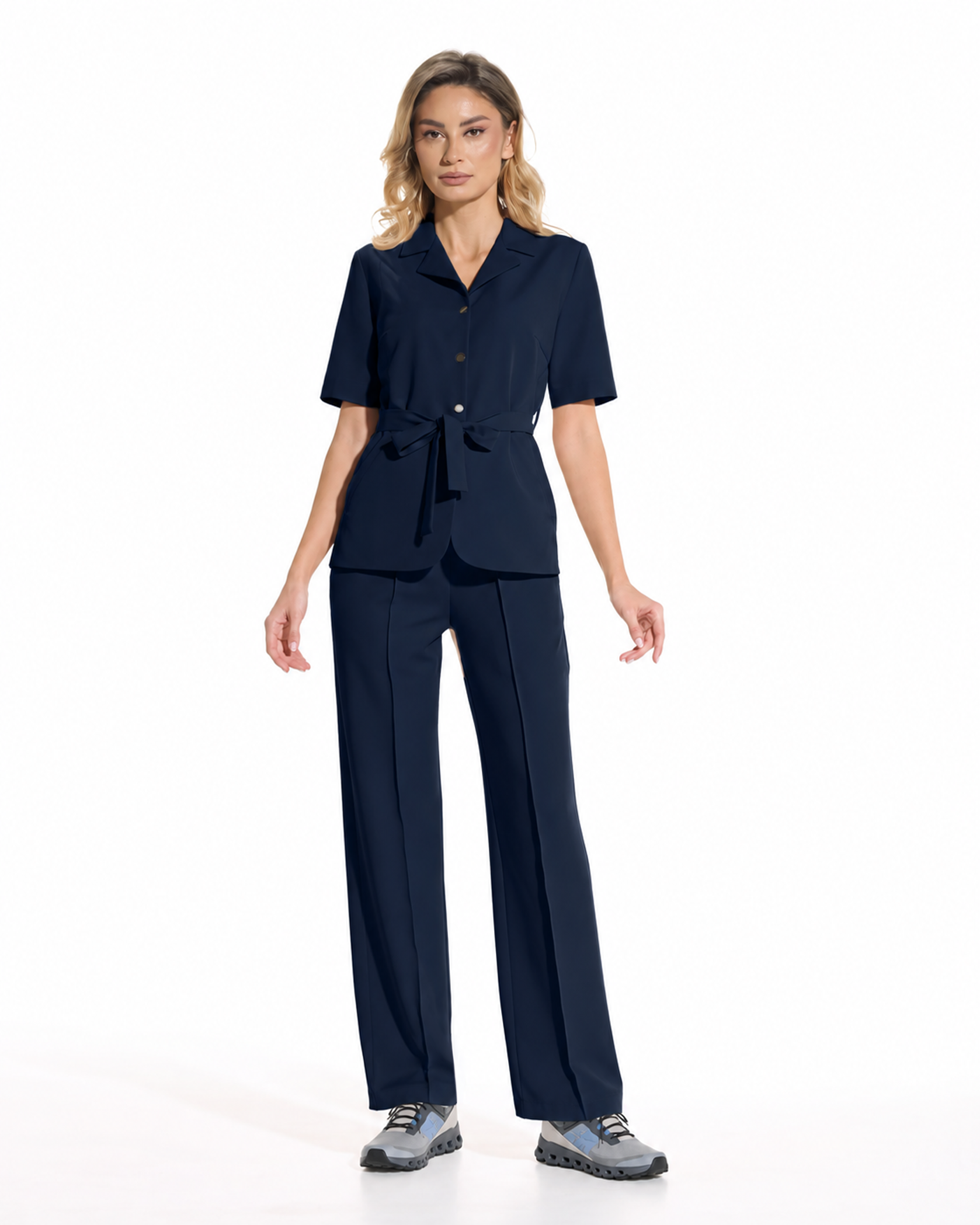 PALAZZO pantaloni medicali navy - Imagine 5