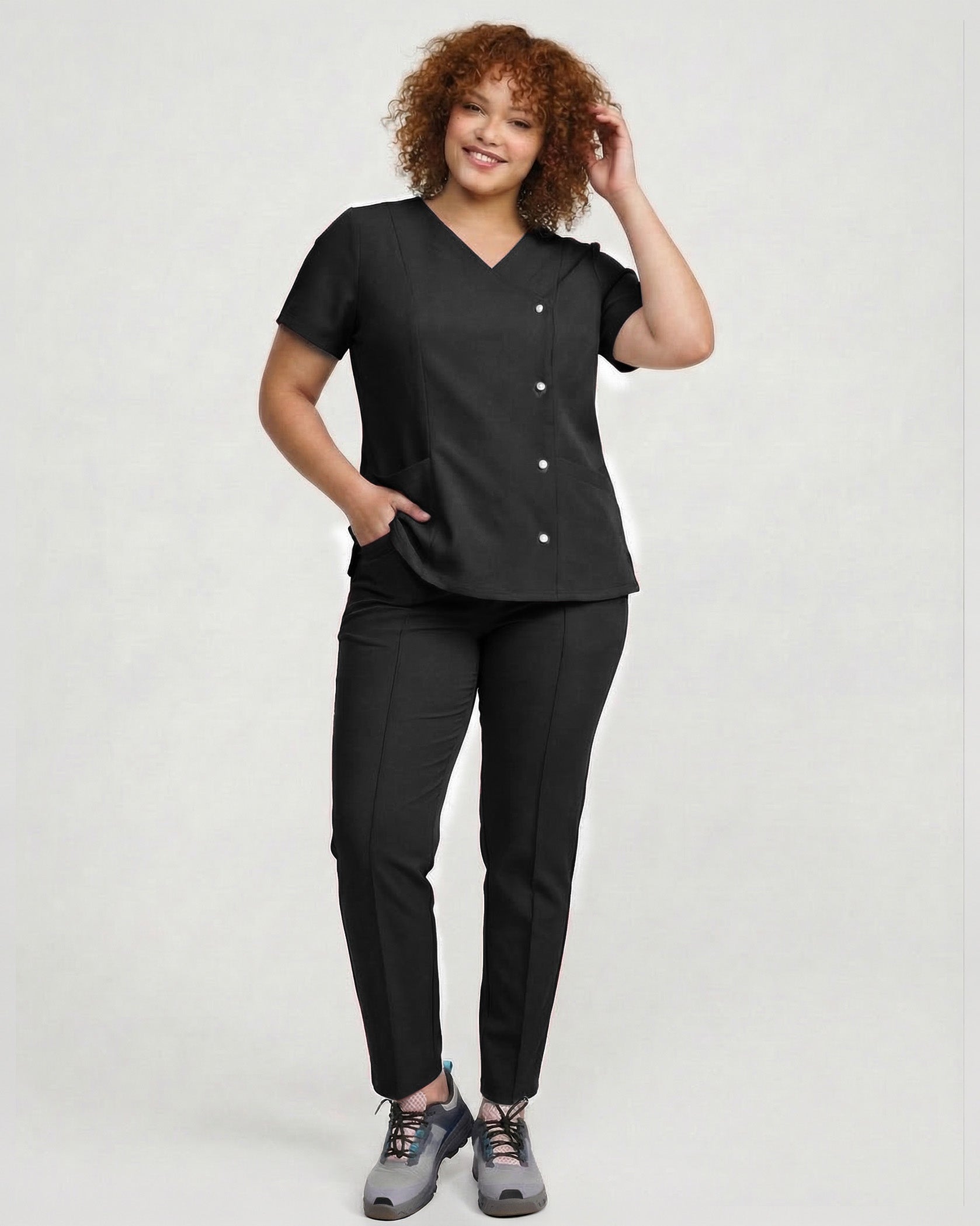 Bluza medicala PERLA negru - Imagine 5