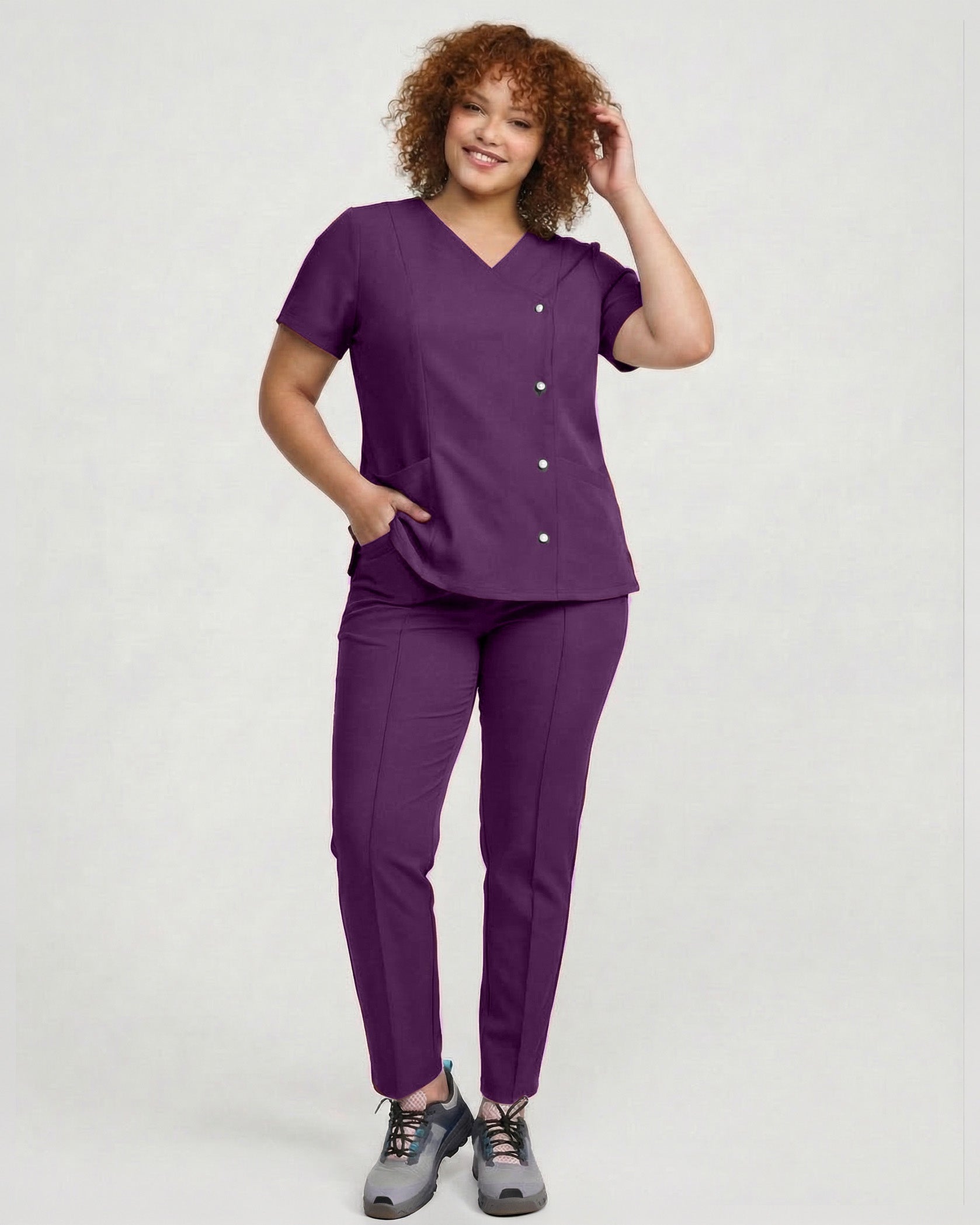 PERLA Plum Scrub Top - Image 5