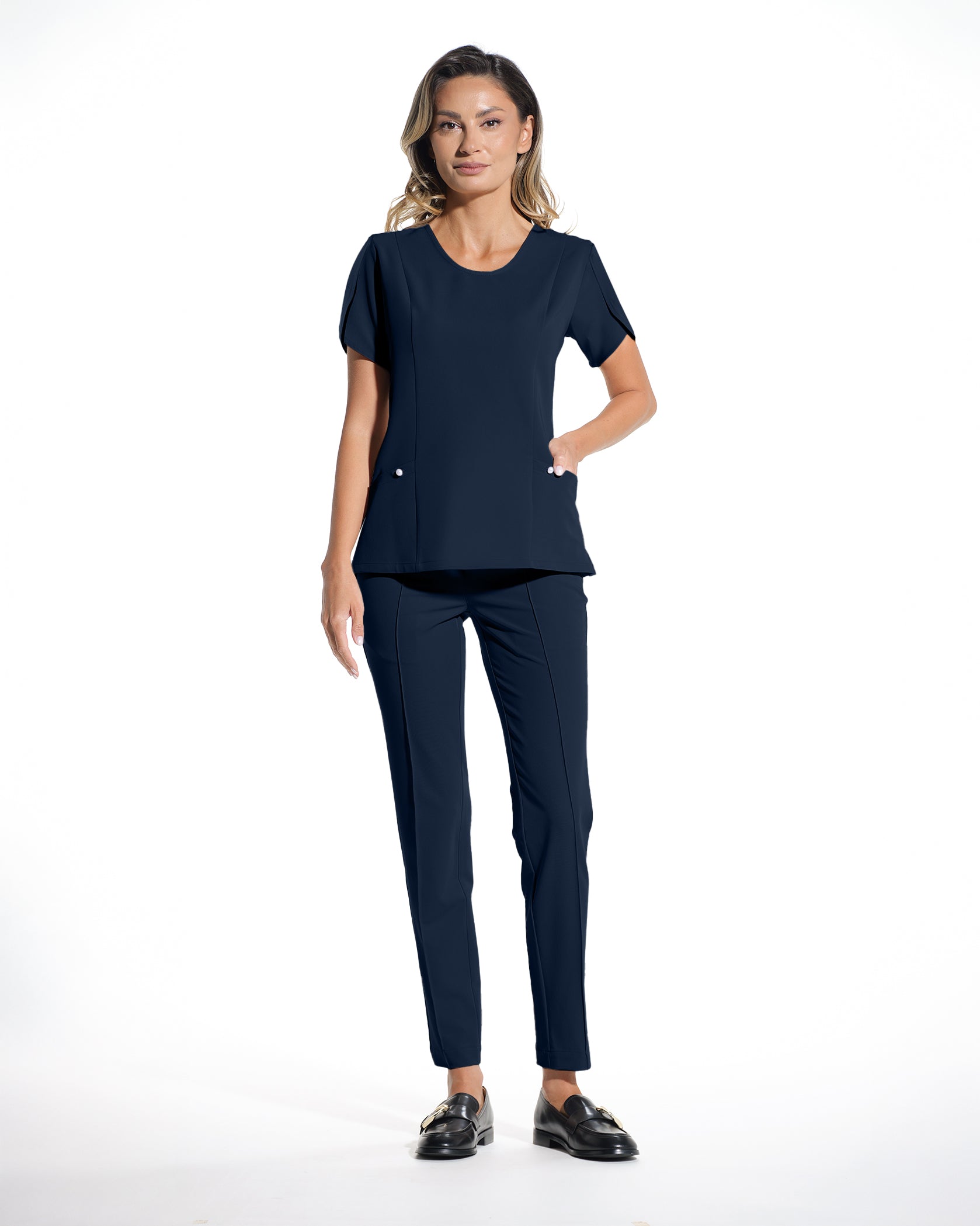 PETALI bluza medicala navy - Vedere frontala