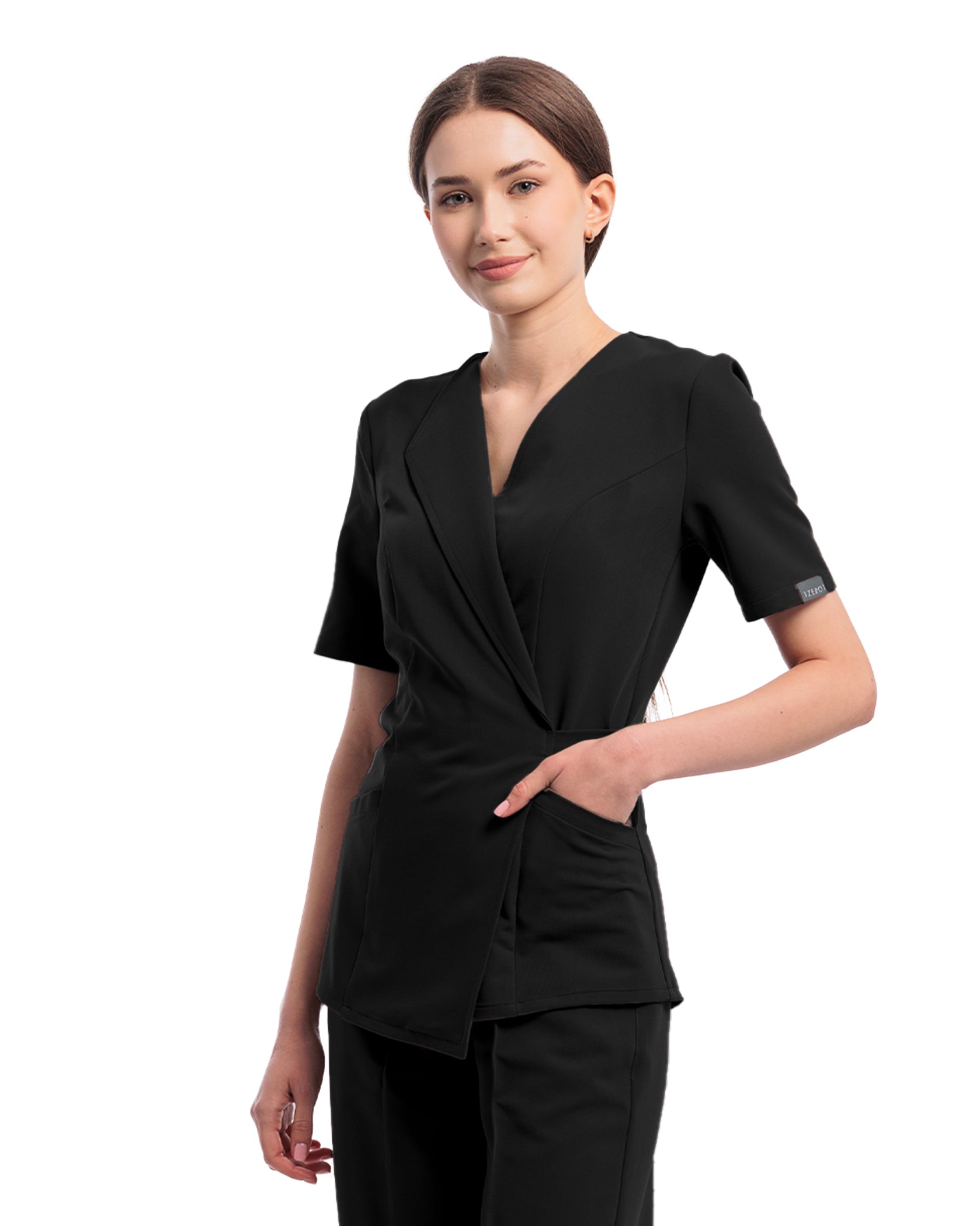 Costum medical STUDIO Negru - Detalii close up
