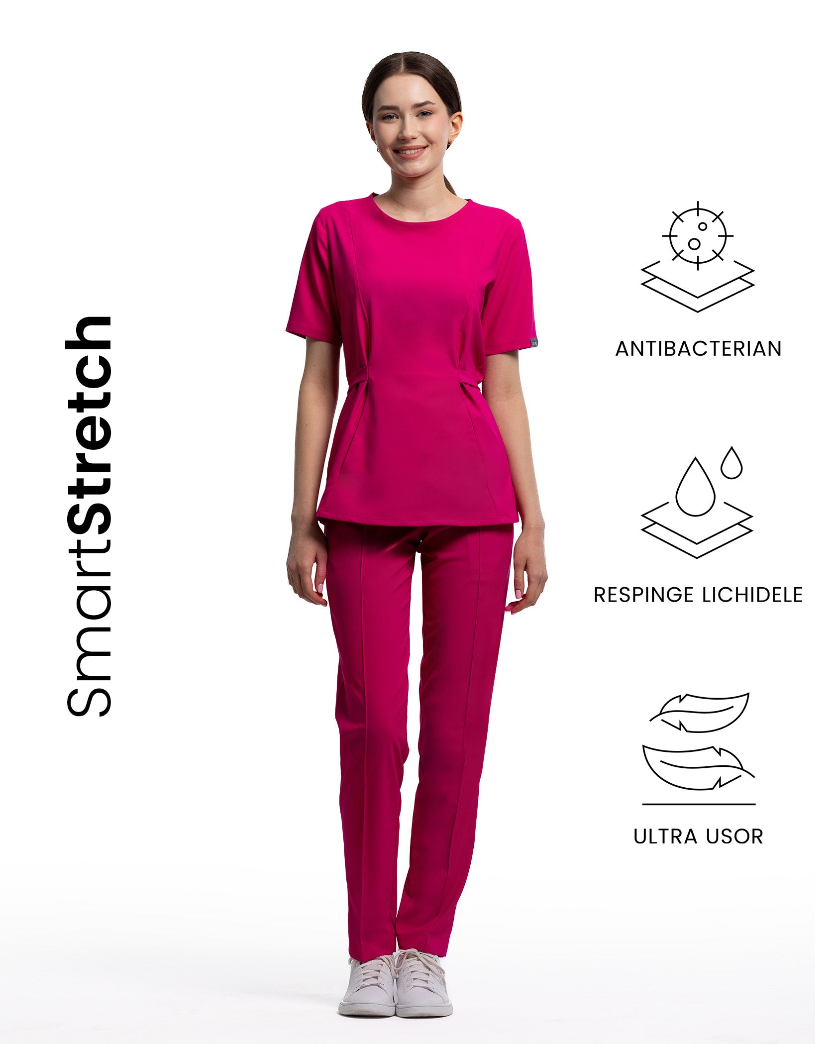 Bluza medicala THALYA orchid - Imagine 3