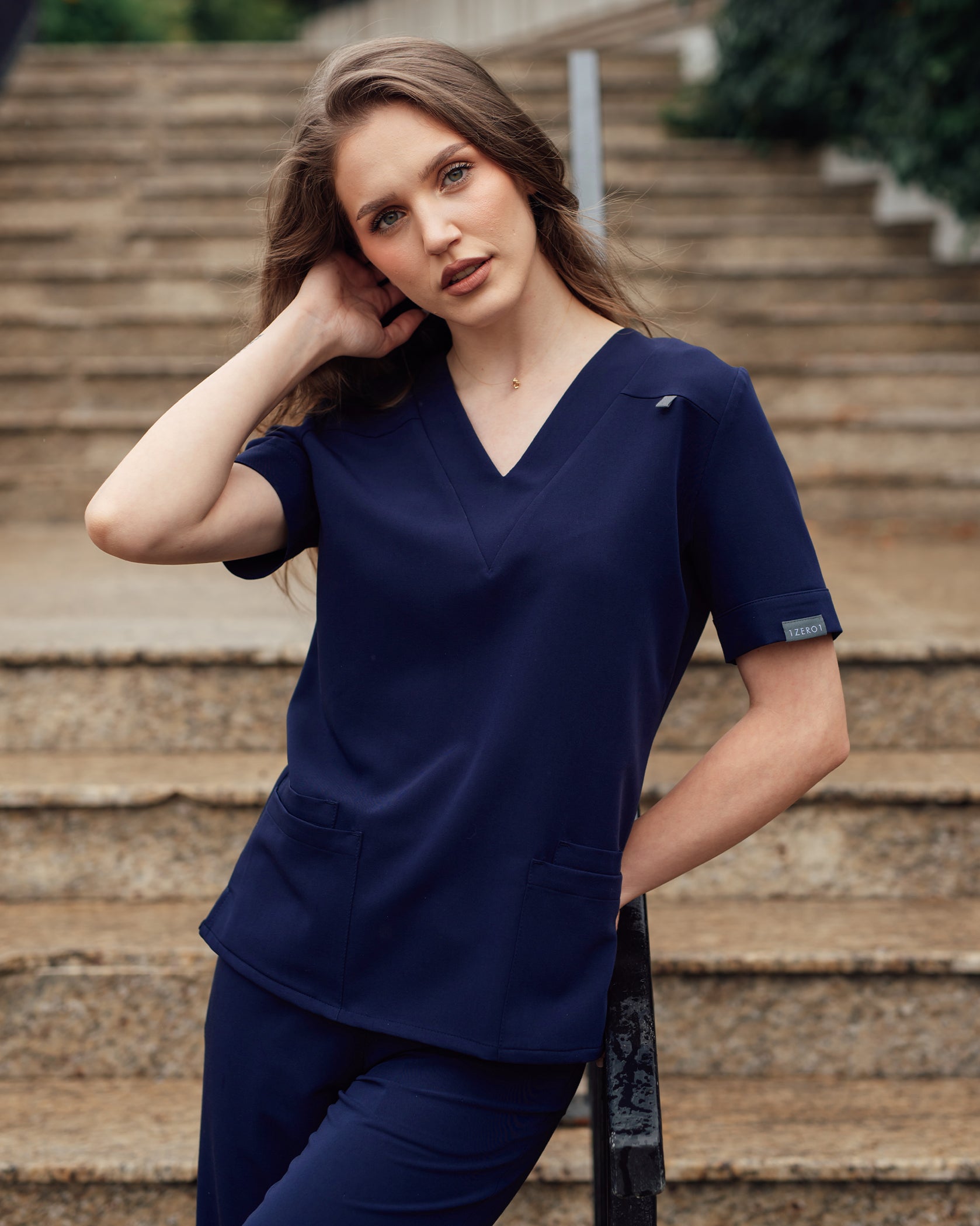 VERSO bluza medicala navy - Vedere frontala