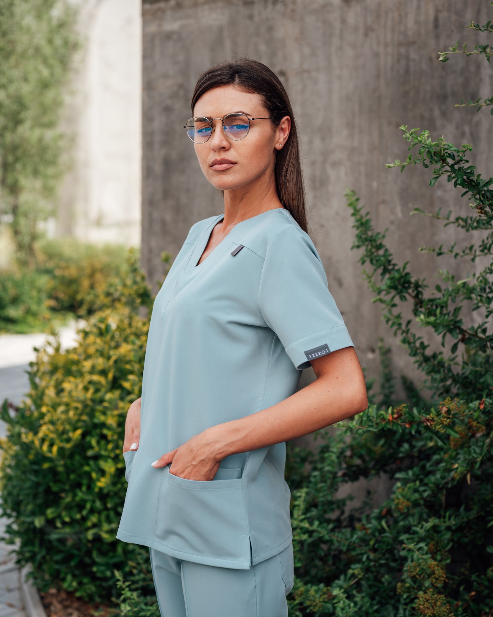 VERSO bluza medicala blue - Vedere frontala