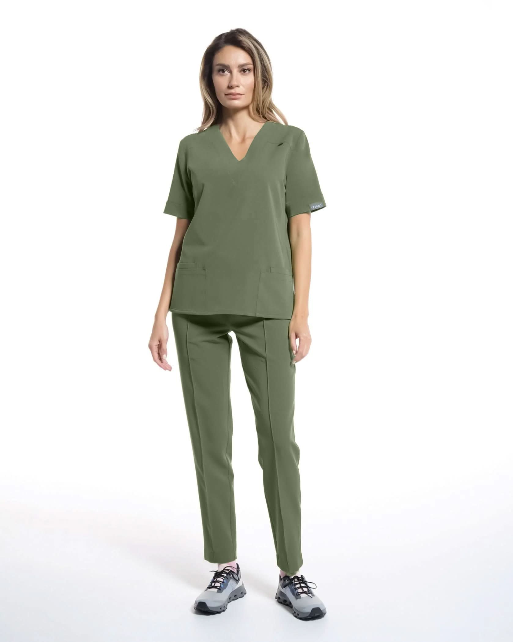 VERSO bluza medicala olive - Vedere frontala