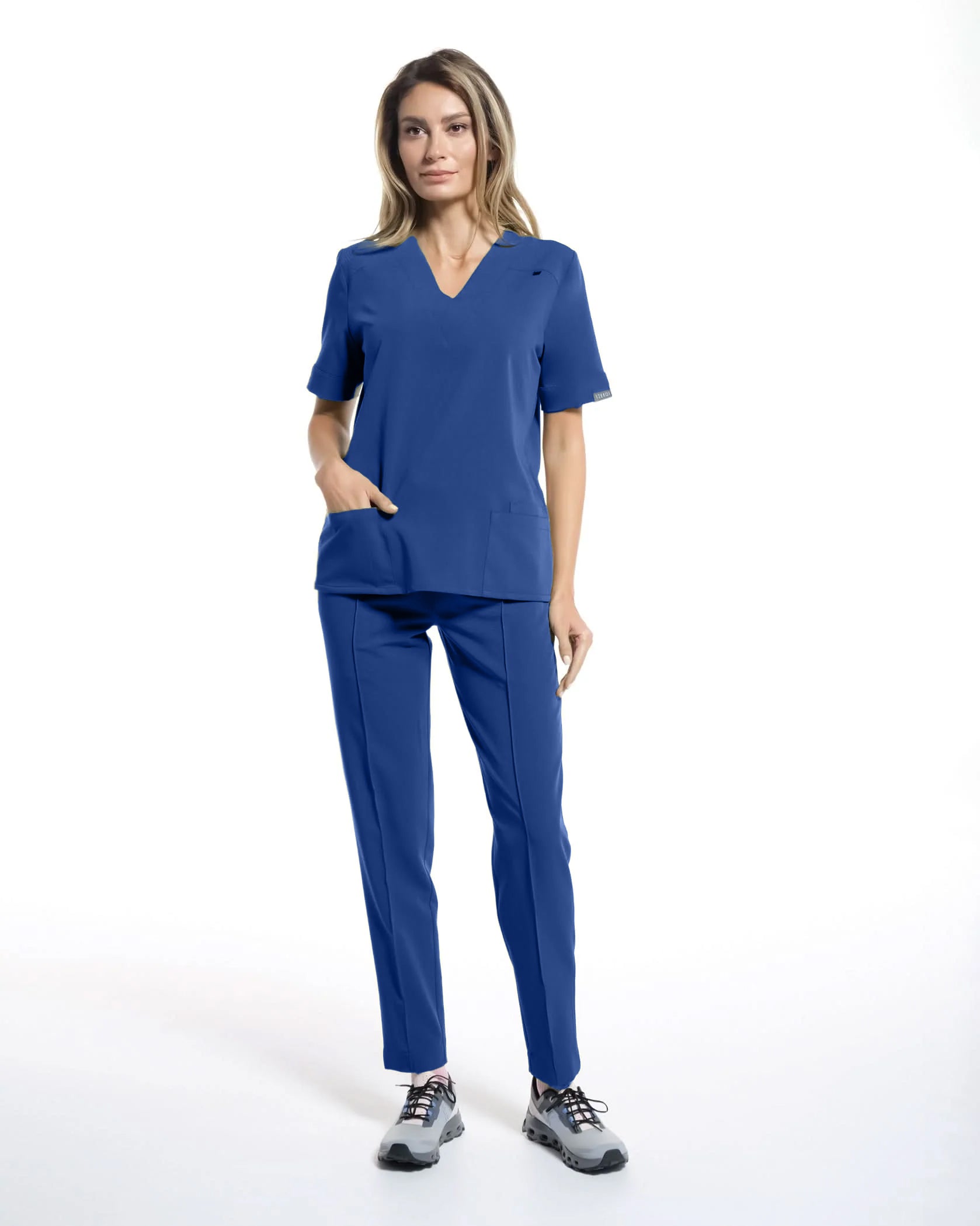 Costum medical CLASIC Royal Blue - Vedere frontala