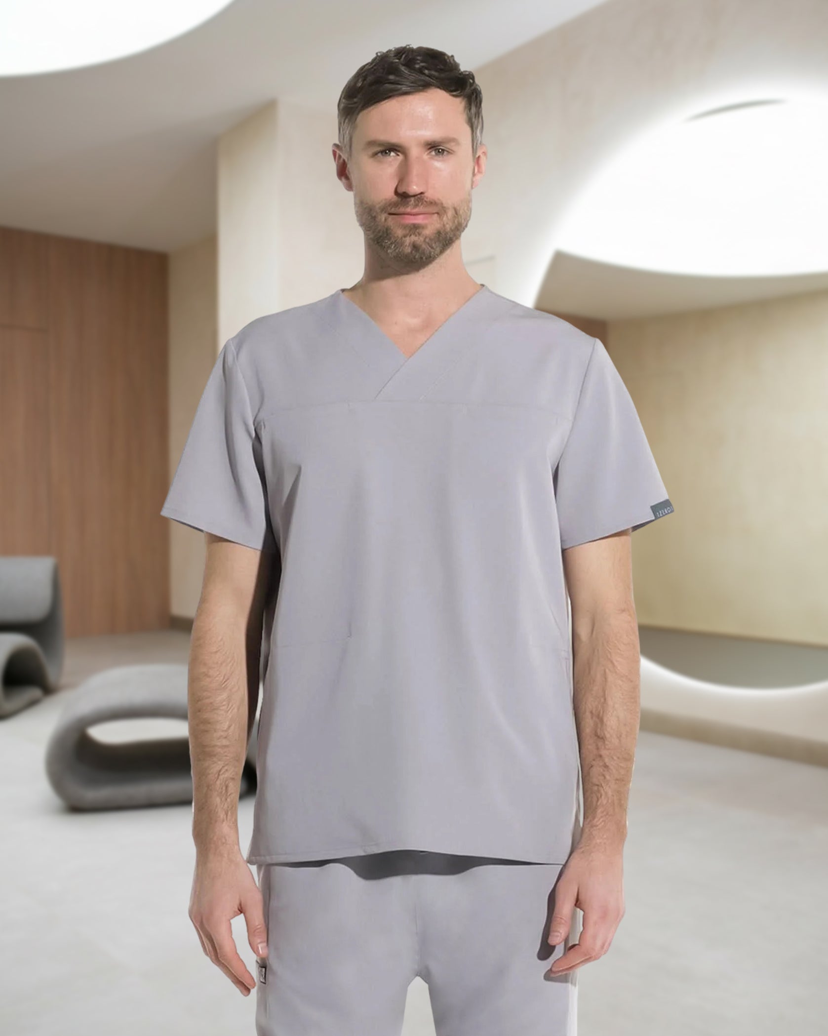 WAVE bluza medicala gri - Vedere frontala
