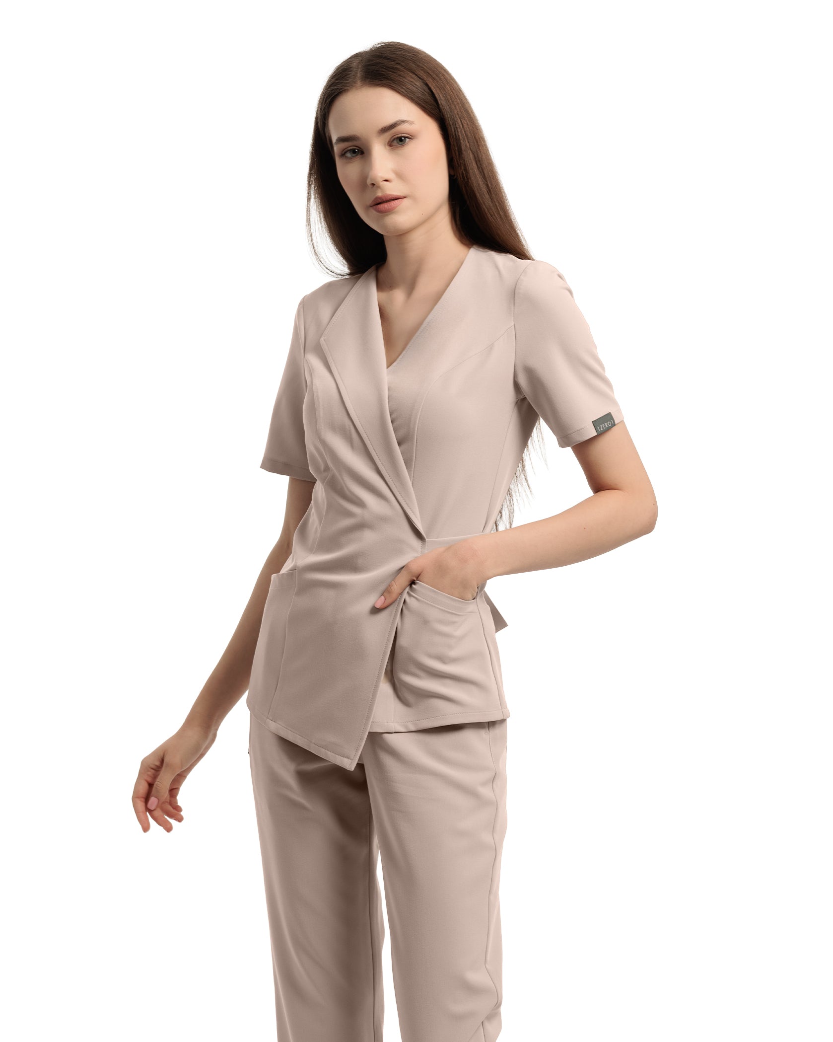 Bluza medicala SIENA latte - Detalii close up