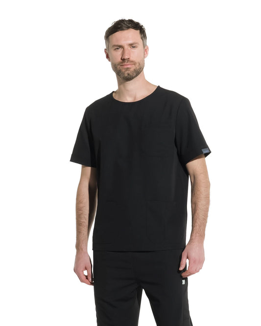 Bluza medicala barbati COSMO negru - 1zero1.ro