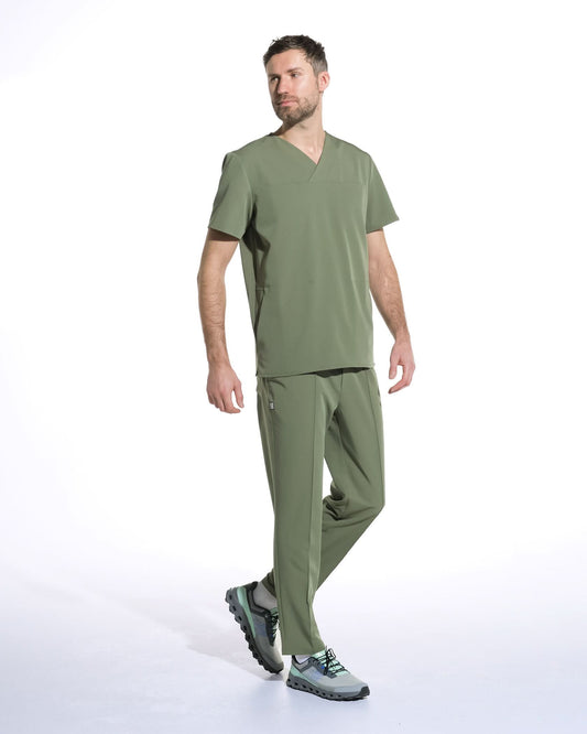 Bluza medicala barbati WAVE olive - 1zero1.ro