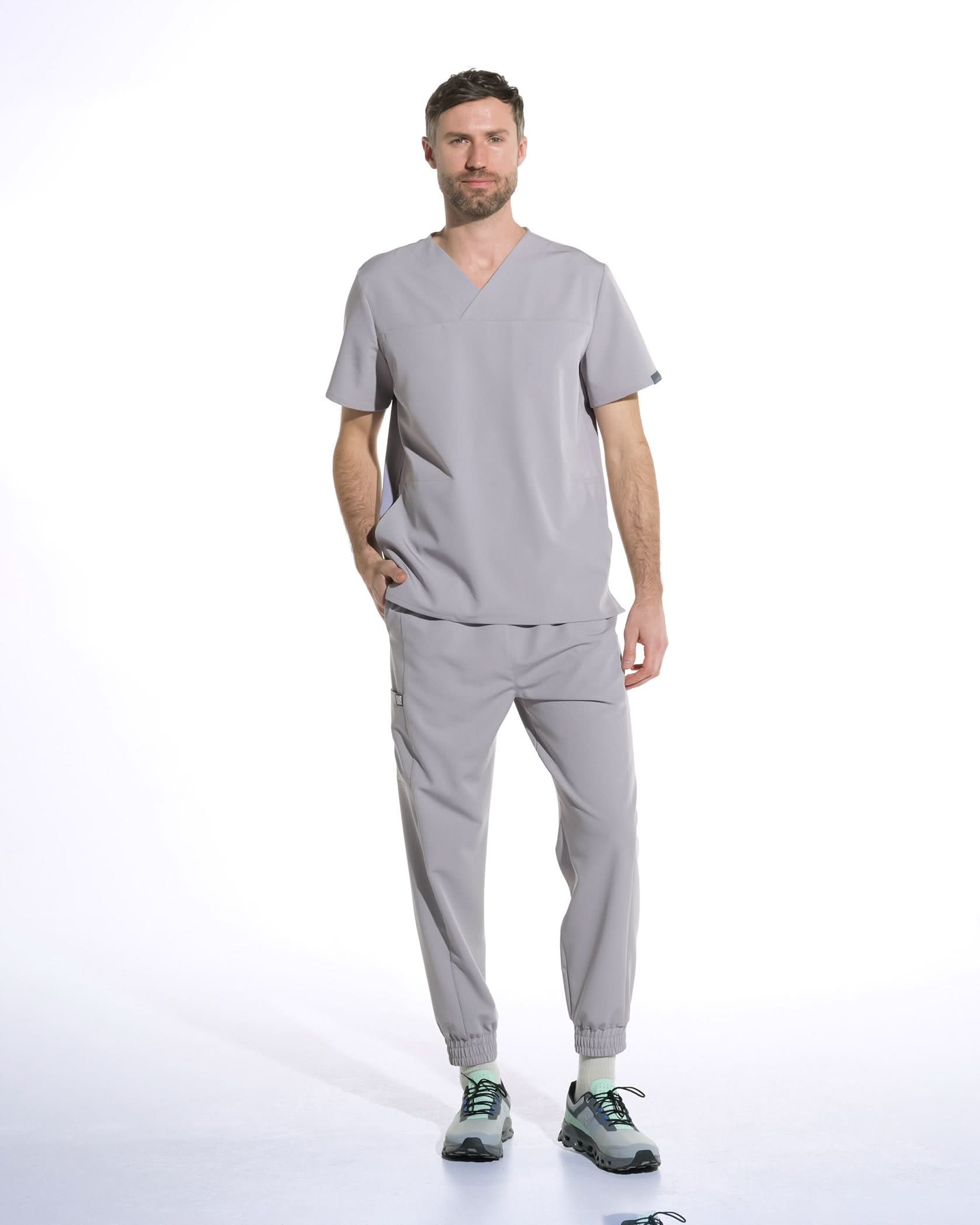 Bluza medicala barbati WAVE gri - 1zero1.ro