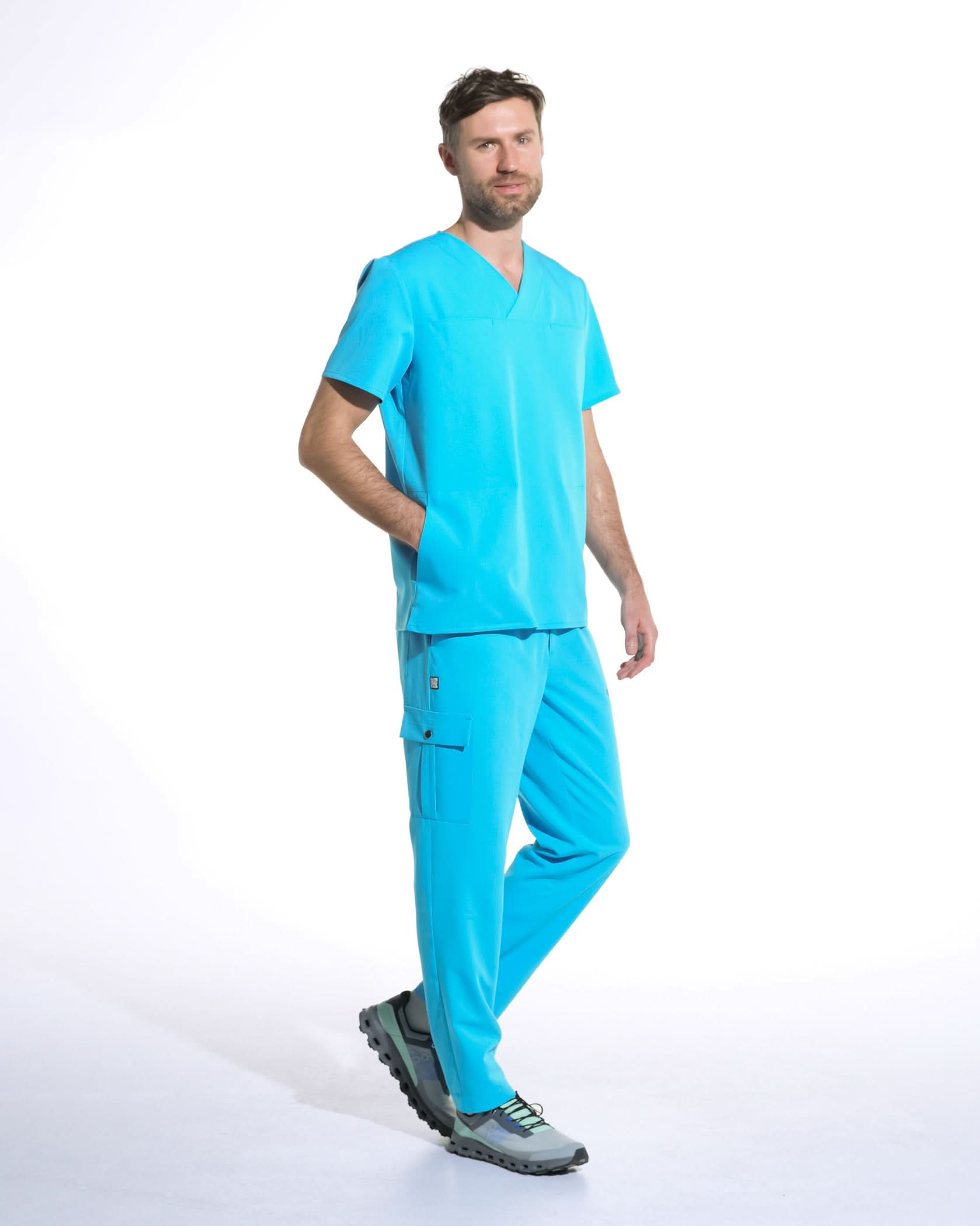 Bluza medicala barbati WAVE acvamarin - 1zero1.ro