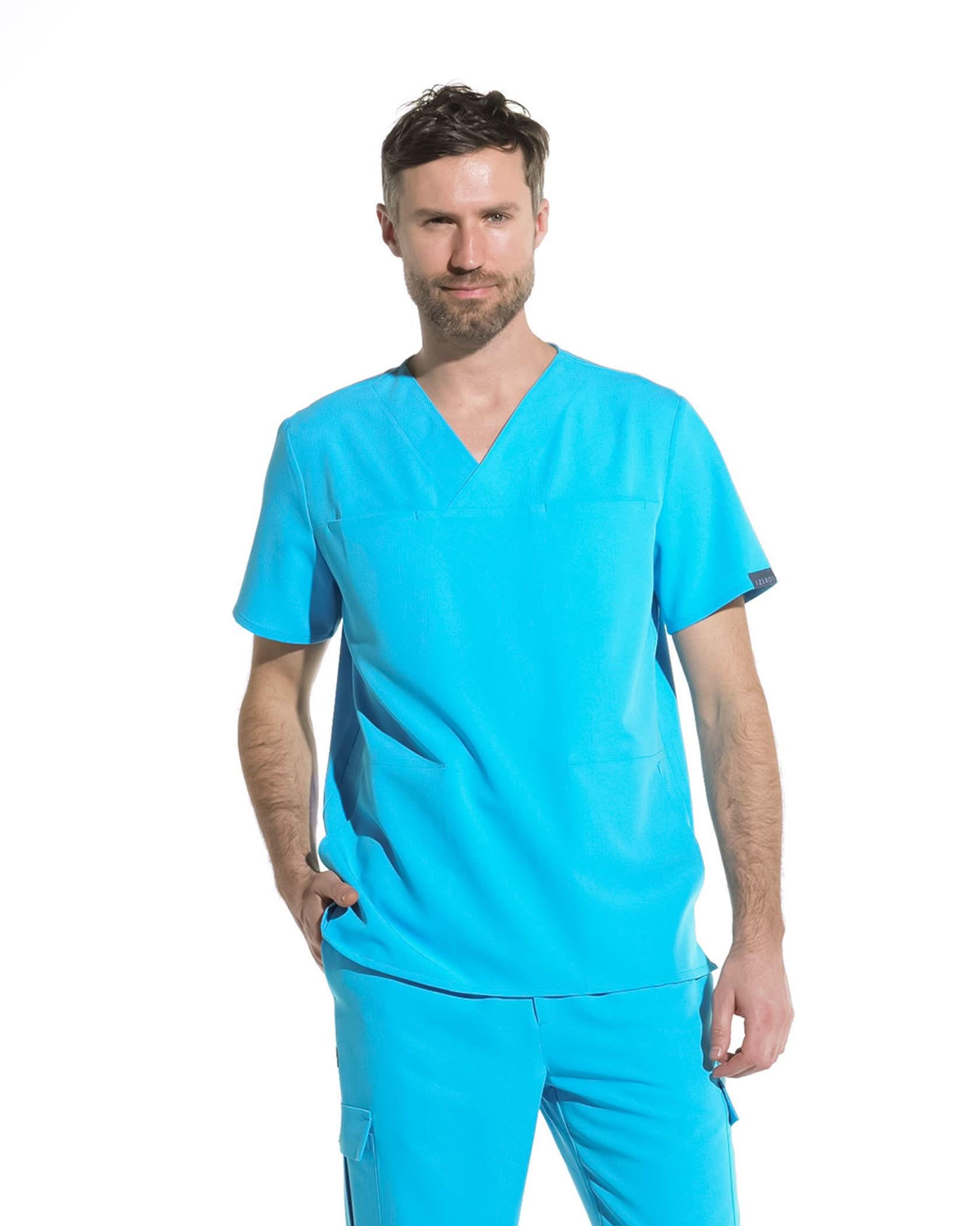 Bluza medicala barbati WAVE acvamarin - 1zero1.ro