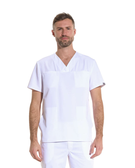 Bluza medicala barbati WAVE alb - 1zero1.ro