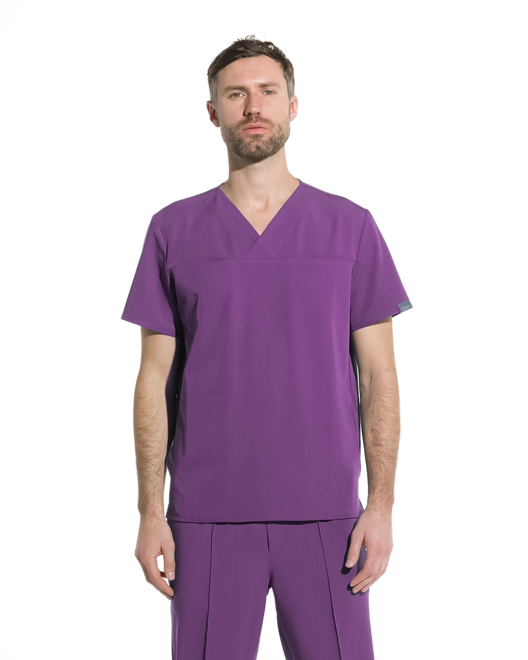 Bluza medicala barbati WAVE plum - 1zero1.ro