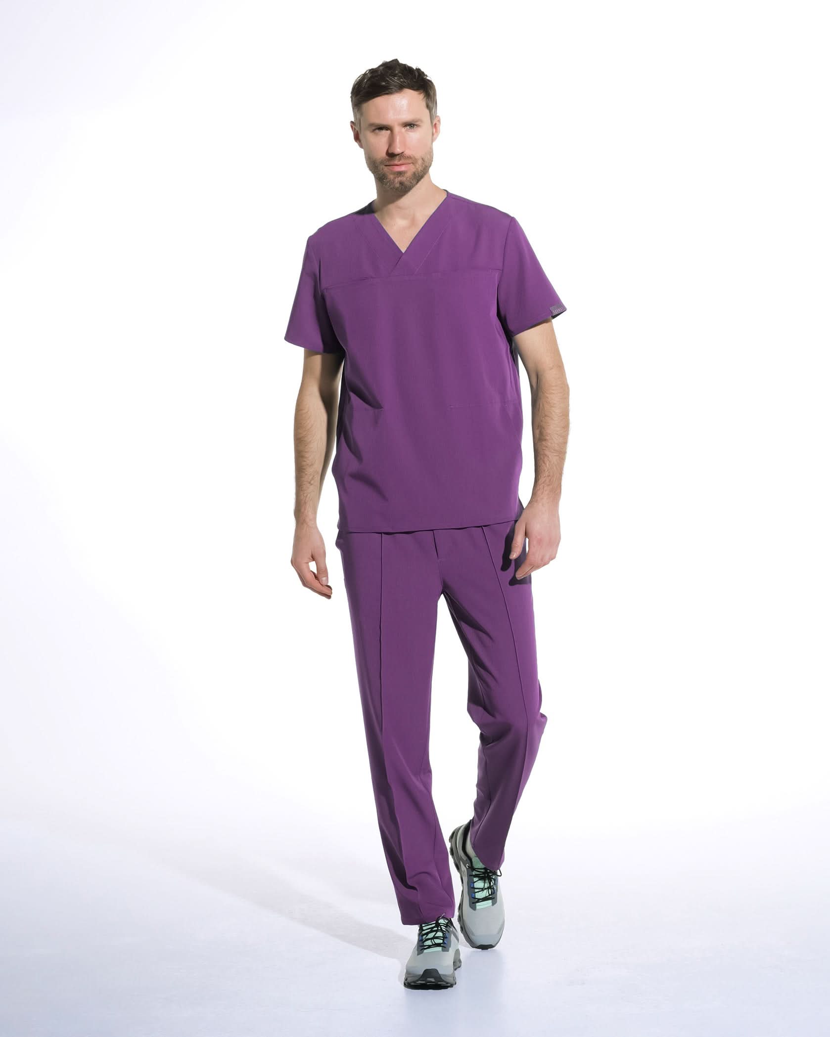 Bluza medicala barbati WAVE plum - 1zero1.ro