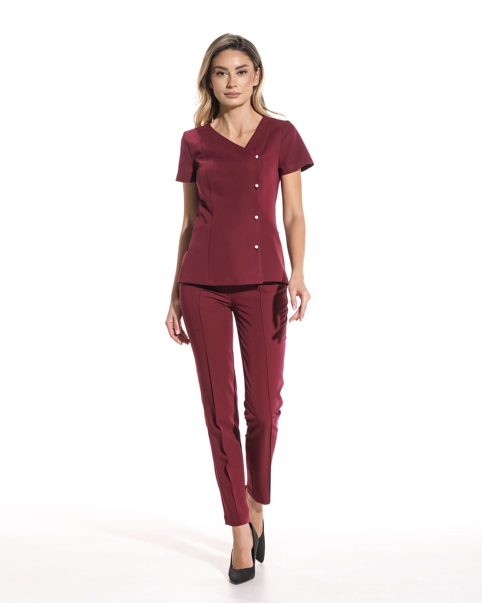 Bluza medicala PERLA bordo - 1zero1.ro
