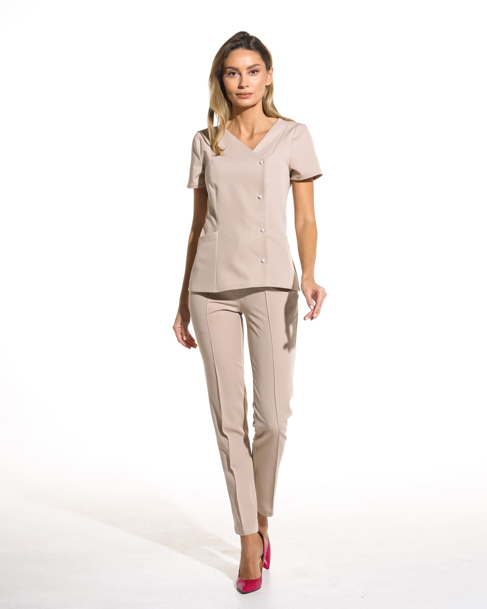 Bluza medicala PERLA latte - 1zero1.ro