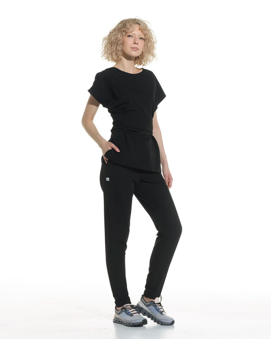 Bluza medicala CELESTE negru - 1zero1.ro
