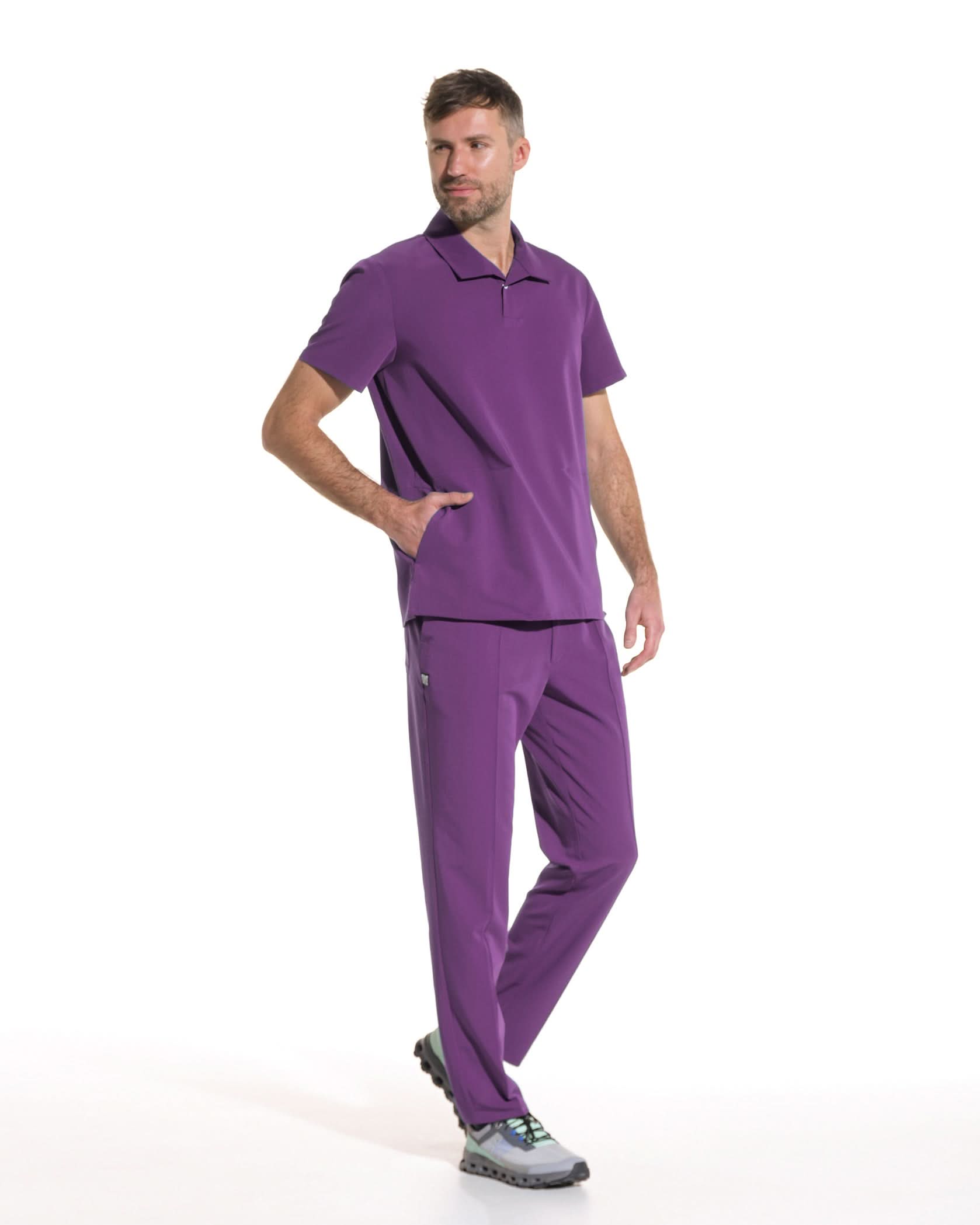 Bluza medicala barbati COS plum - 1zero1.ro
