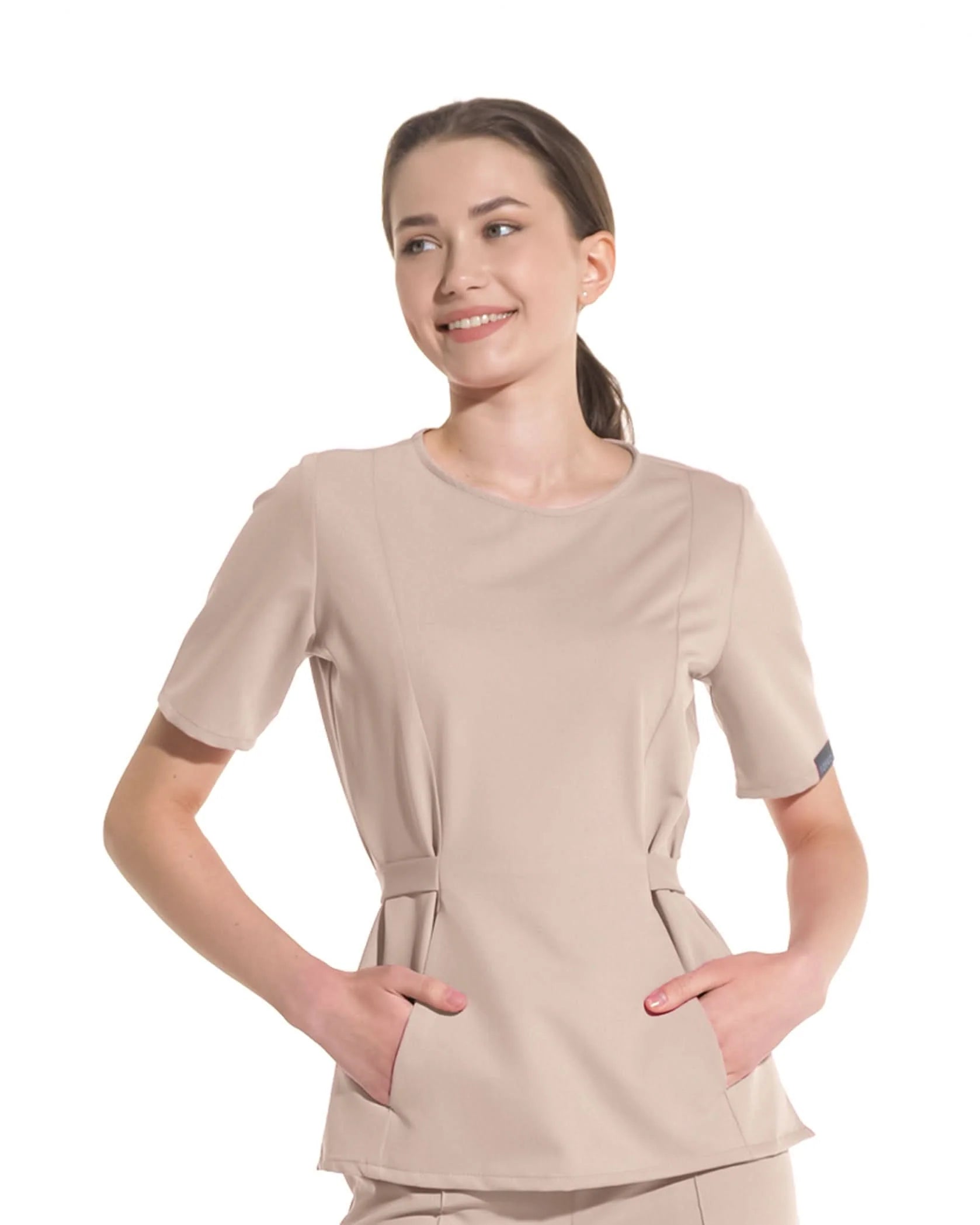 Costum medical CONTOUR Latte - Detalii close up