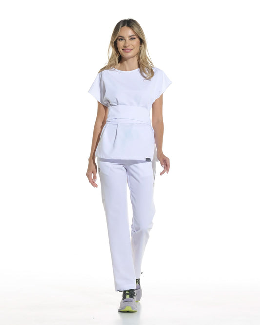 Bluza medicala CELESTE alb - 1zero1.ro