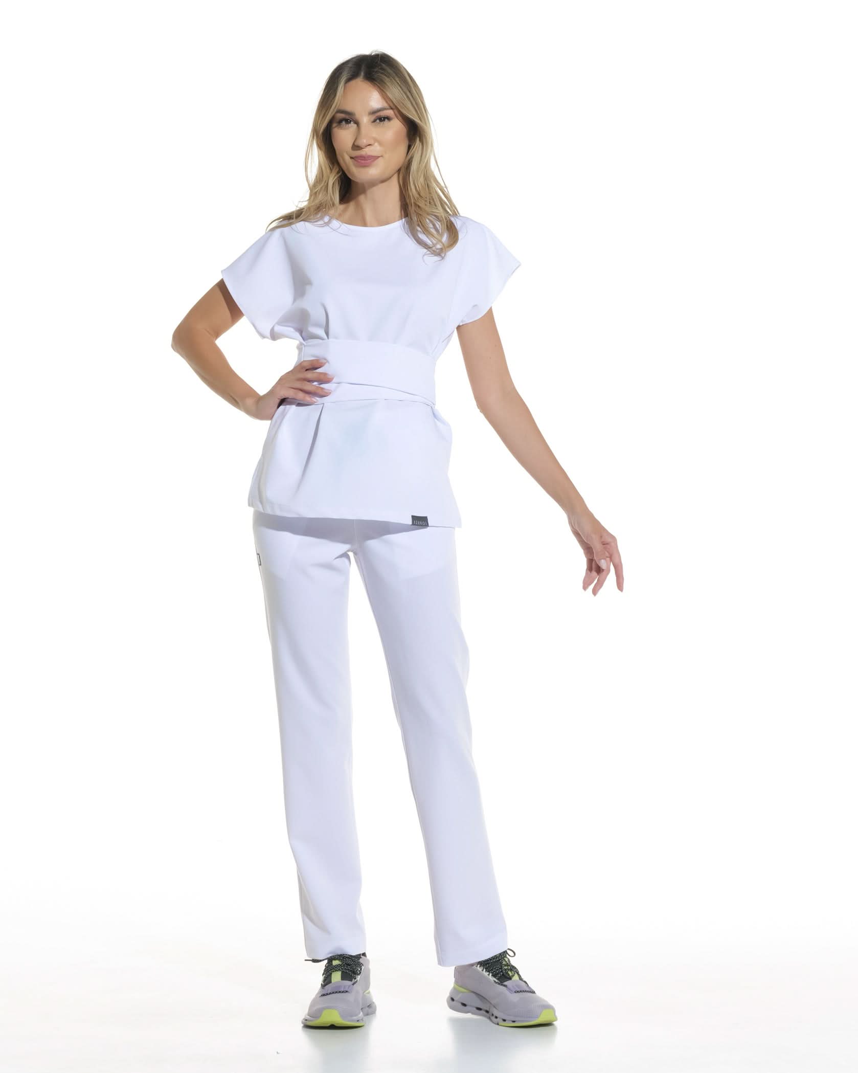 Bluza medicala CELESTE alb - 1zero1.ro