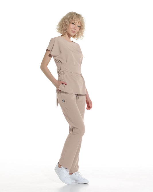 Pantaloni medicali drepti LINEA latte - 1zero1.ro