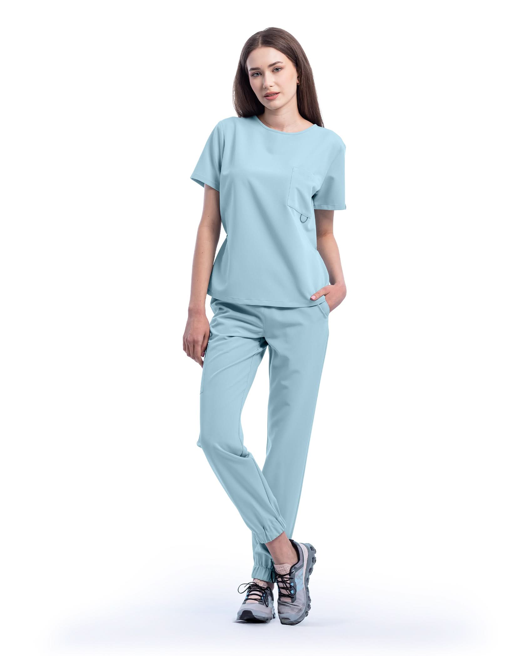 Costum medical ACTIVE Blue - Vedere frontala