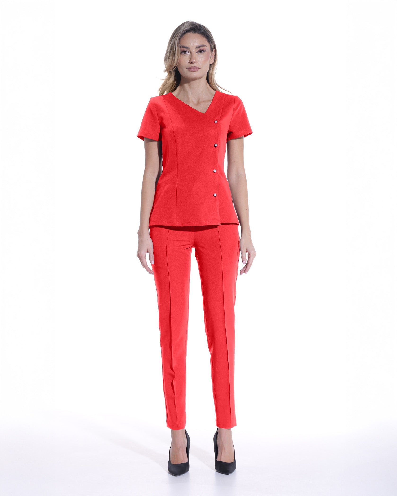 PERLA bluza medicala rosie - Imagine 4