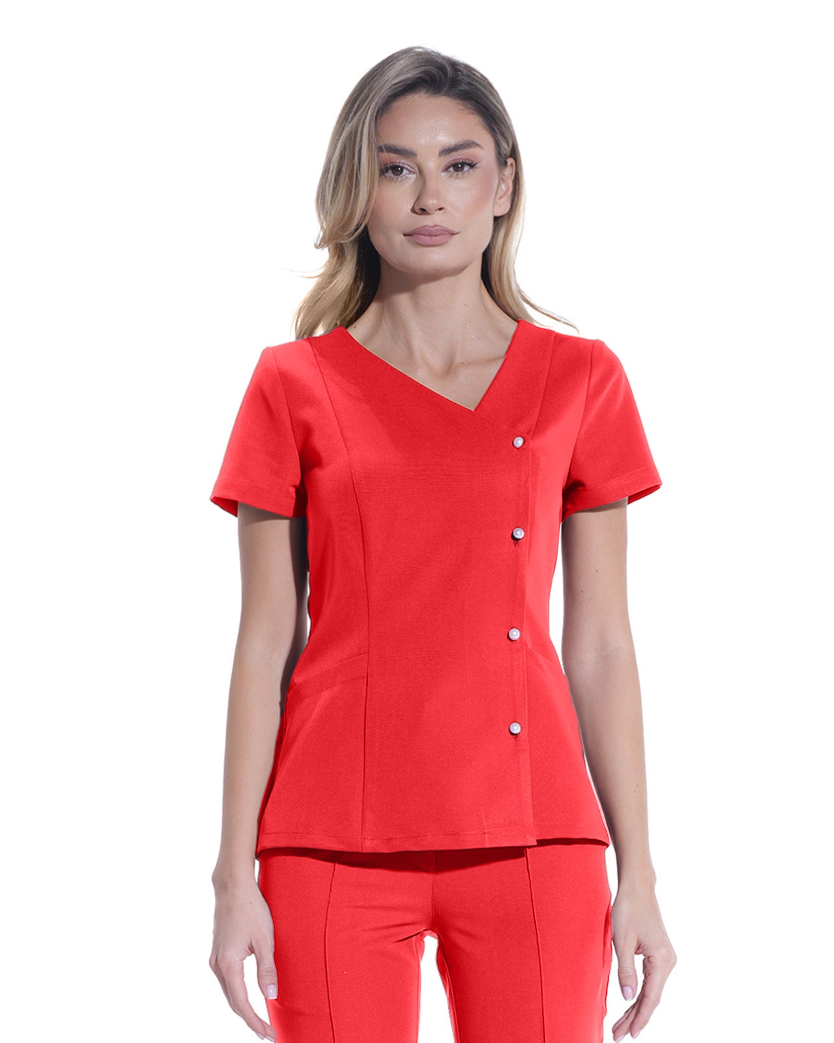 PERLA bluza medicala rosie - Imagine 3