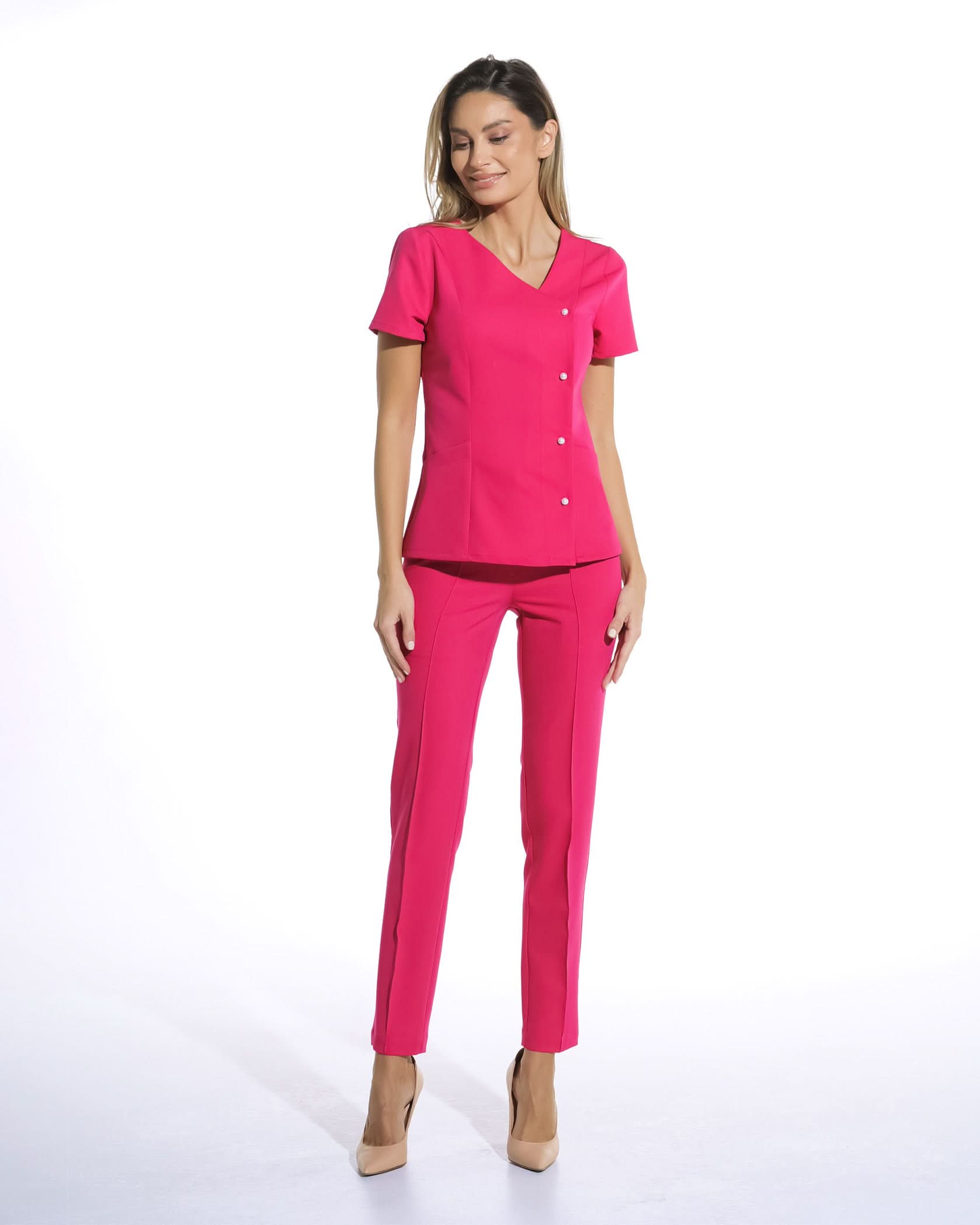 Bluza medicala PERLA amarant - 1zero1.ro