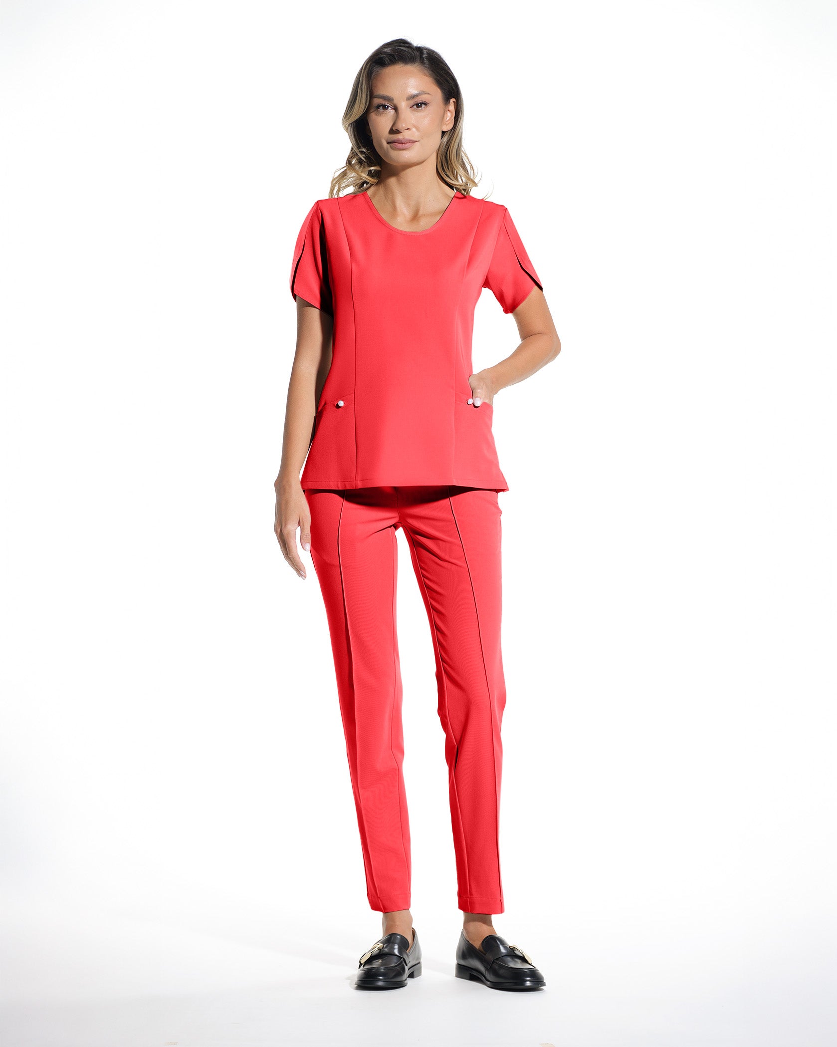 PETALI bluza medicala rosie - Imagine 5