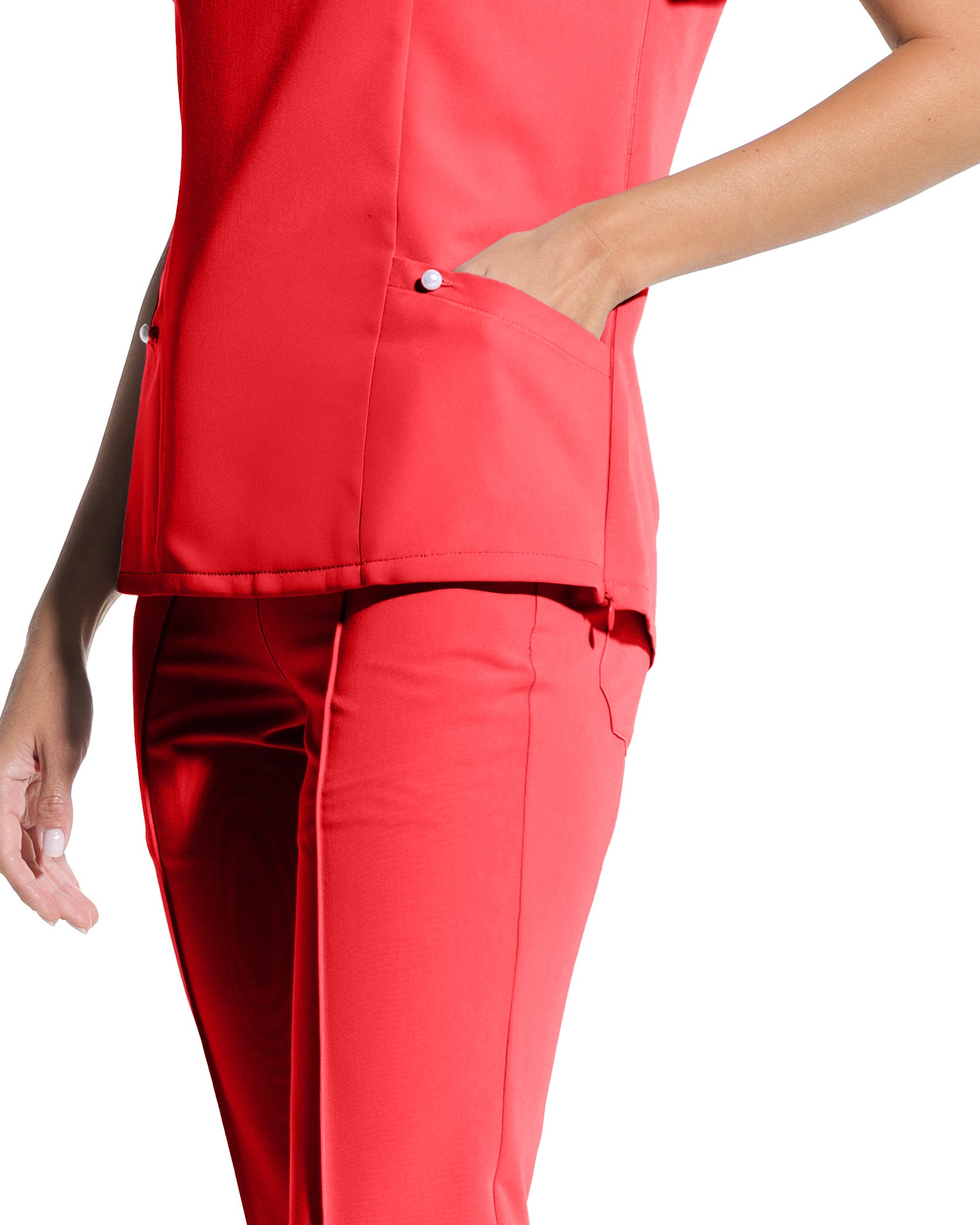 PETALI bluza medicala rosie - Imagine 3