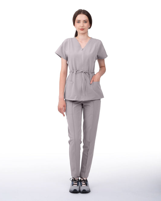 Bluza medicala dama ROSA gri - 1zero1.ro