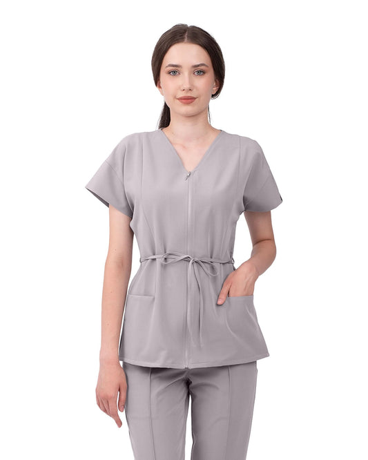 Bluza medicala dama ROSA gri - 1zero1.ro
