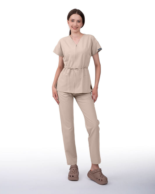 Bluza medicala dama ROSA latte - 1zero1.ro